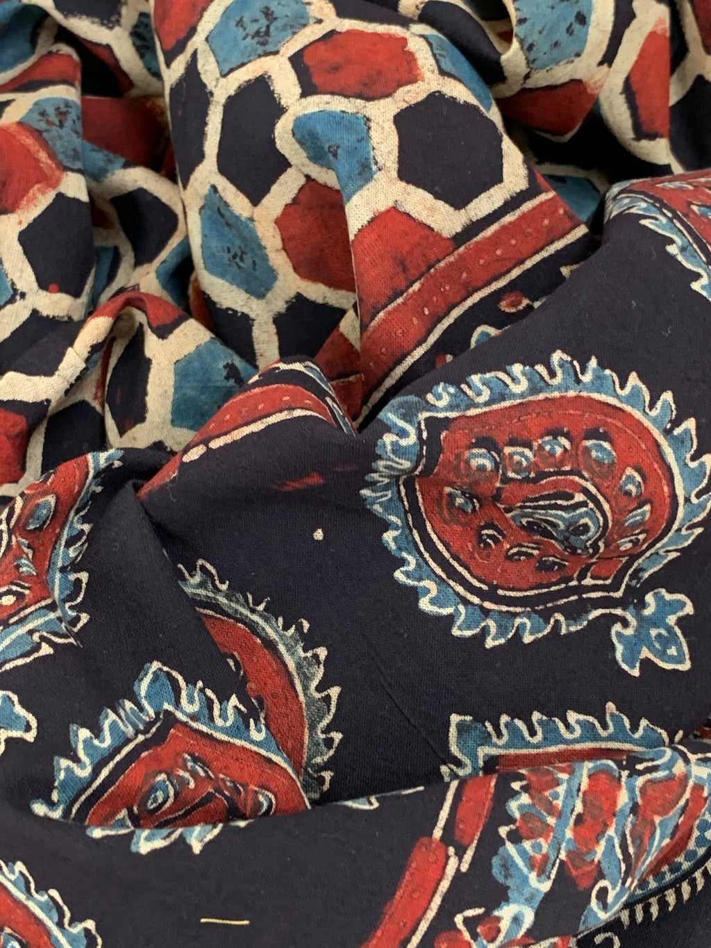 Handblock Ajrakh Cotton Suit