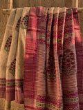 Handwoven & Handblock Printed Tussar Ghicha Saree