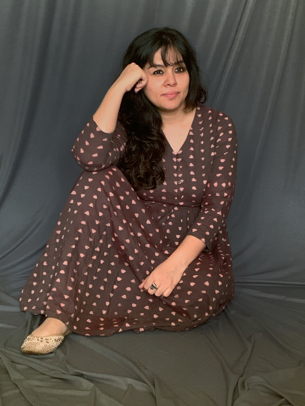 Handcrafted Bagru Midi Dress