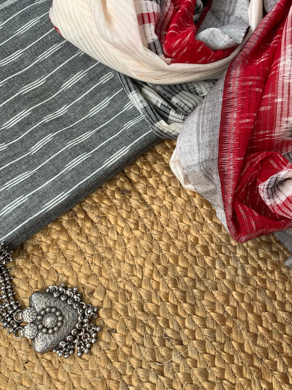Ikat Weaving Kurta Dupatta Set
