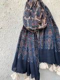 Handblock Ajrakh Dupatta