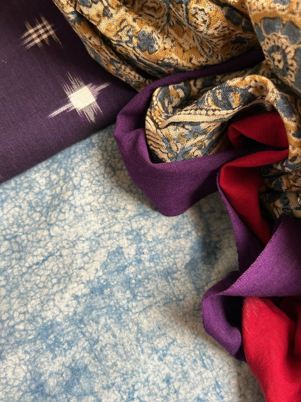 Handwoven Handcrafted Double Ikat Kalamkari Kurta Dupatta Set