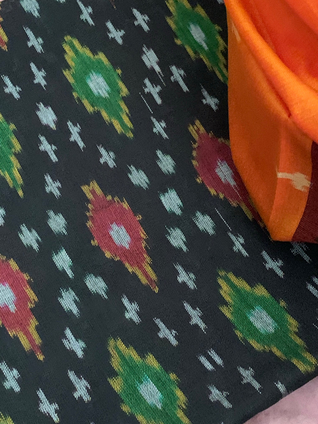 Handwoven Ikat Cotton Silk Kurta Dupatta Set