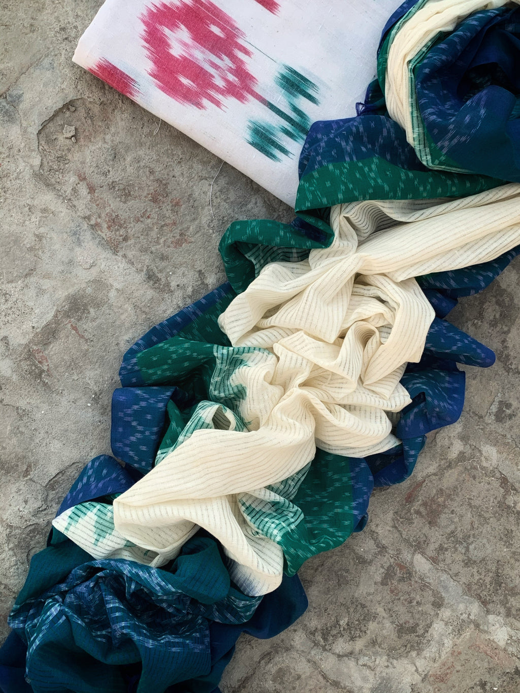Handwoven Ikat Kurta  Dupatta set