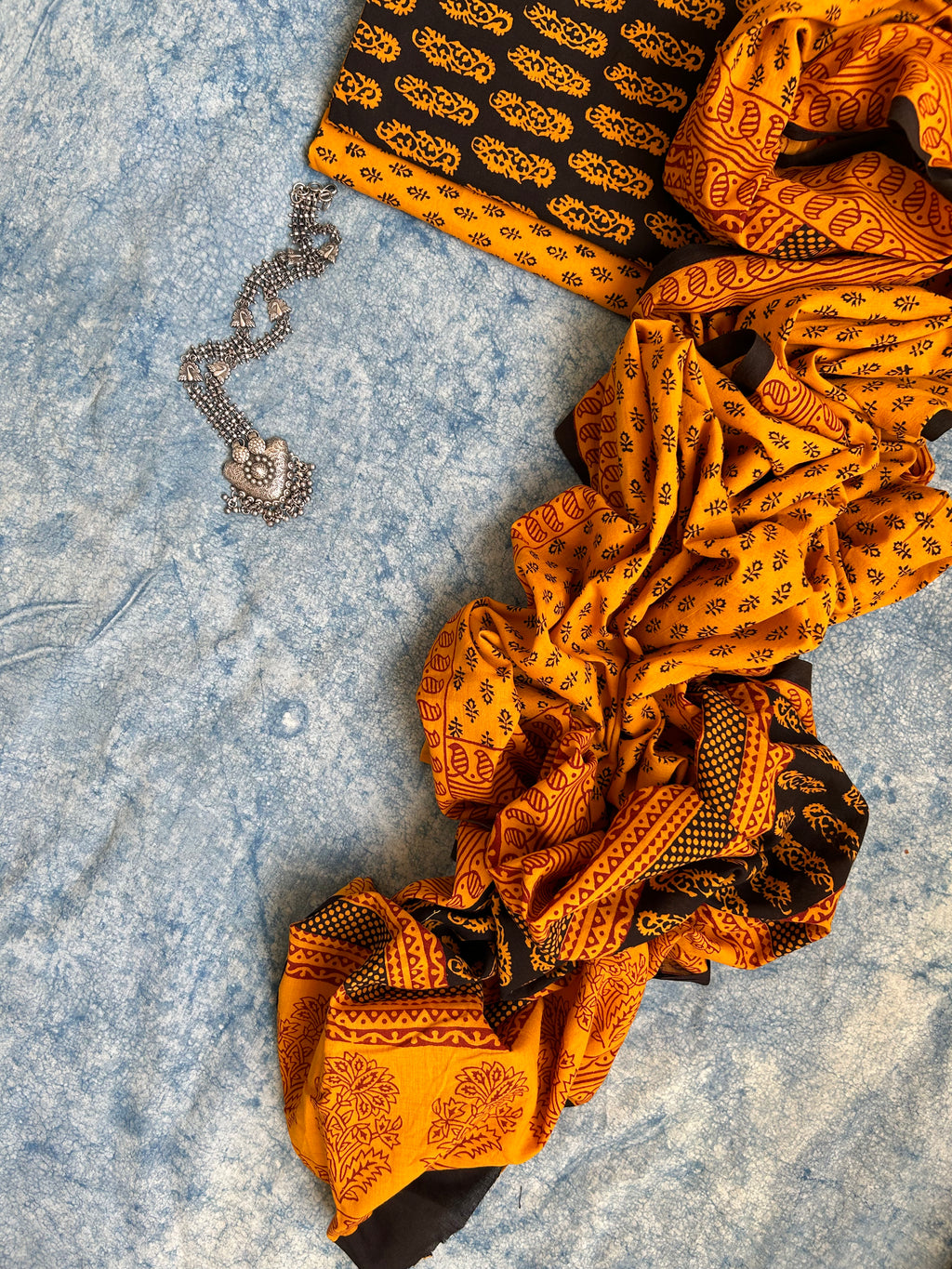 Natural Dyed Bagh Block Print Cotton Suit