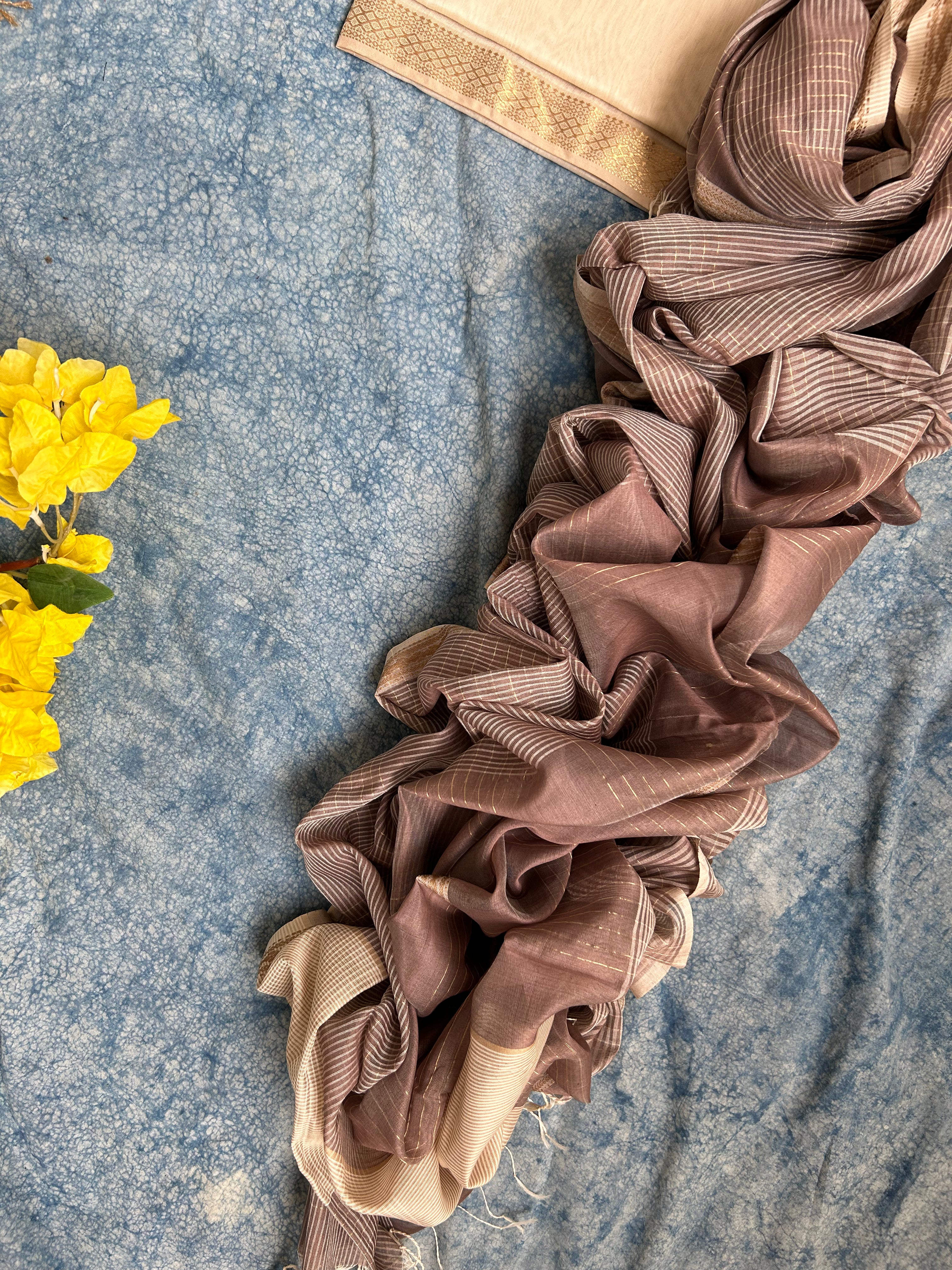Handwoven Maheshwari Kurta Dupatta Set