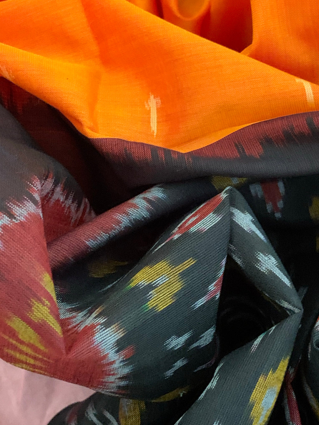 Handwoven Ikat Cotton Silk Kurta Dupatta Set