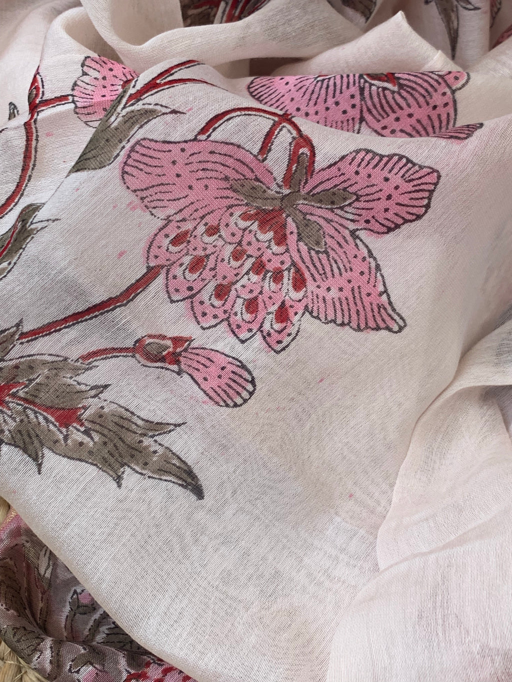 Handblock Chanderi Silk Cotton Suit