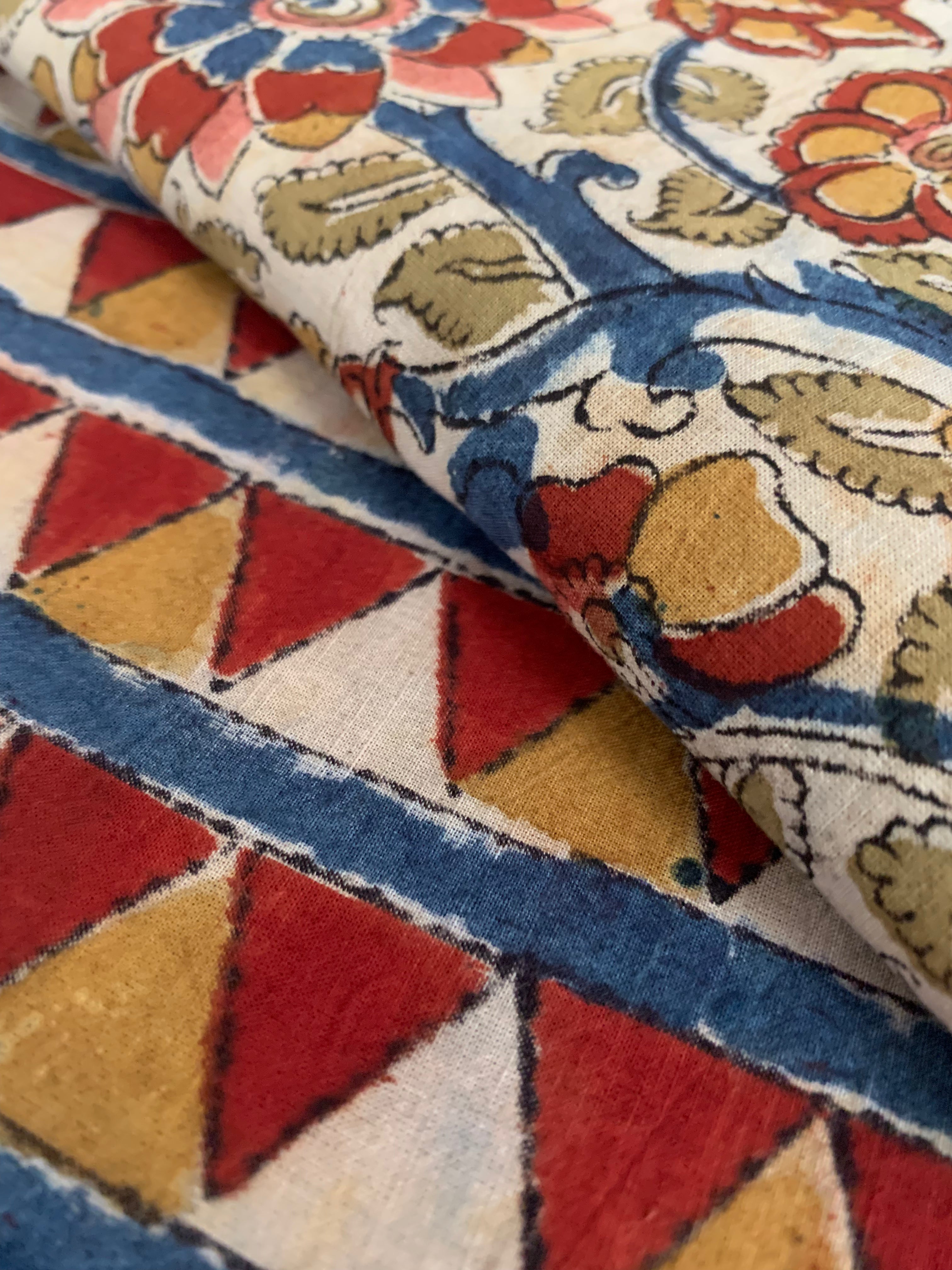 Hand Block Printed Kalamkari Natural Dyed Kurta Bottom Set