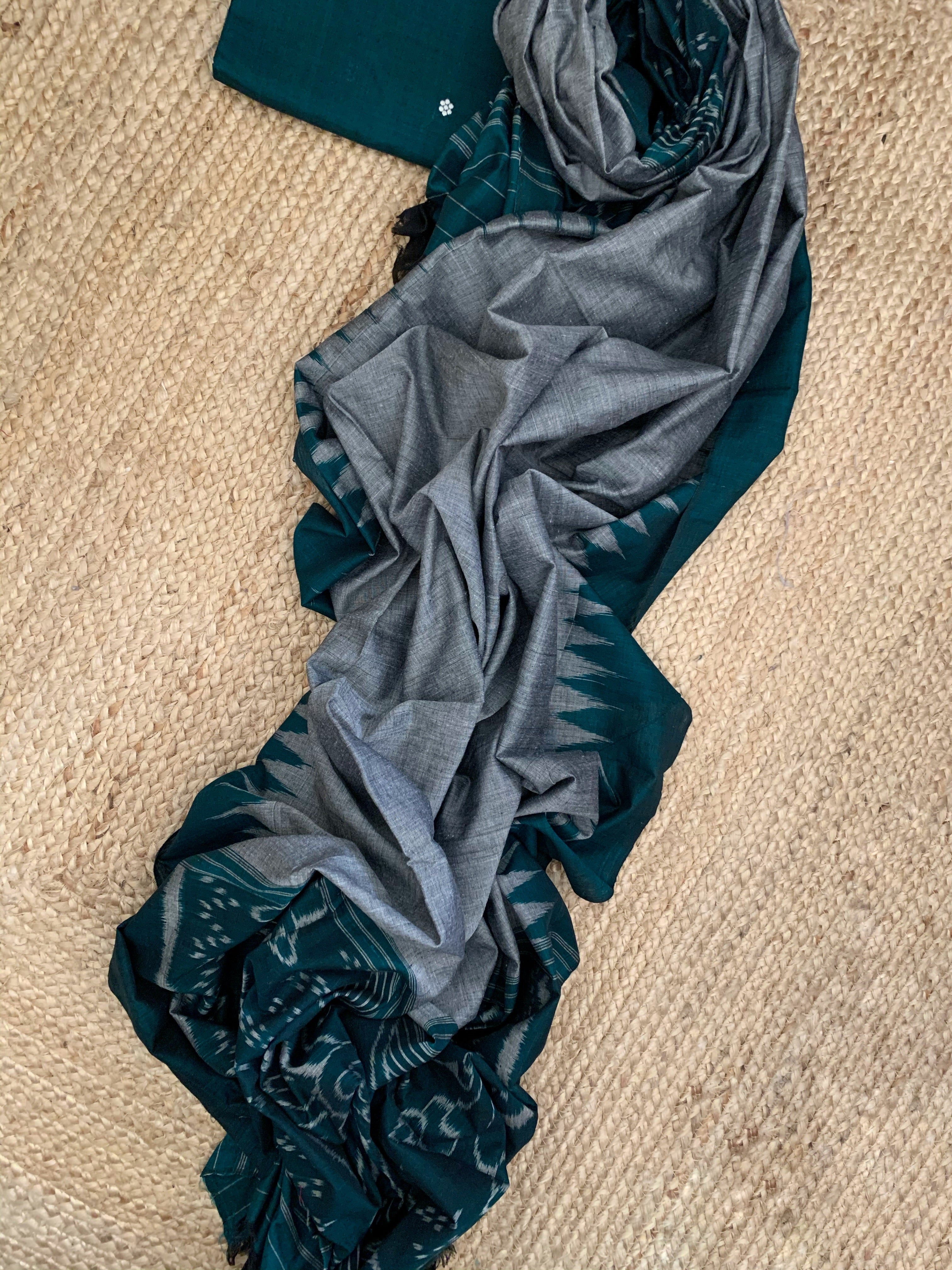 Handwoven Nuapatna Kurta Dupatta Set