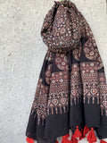 Handblock Ajrakh Dupatta
