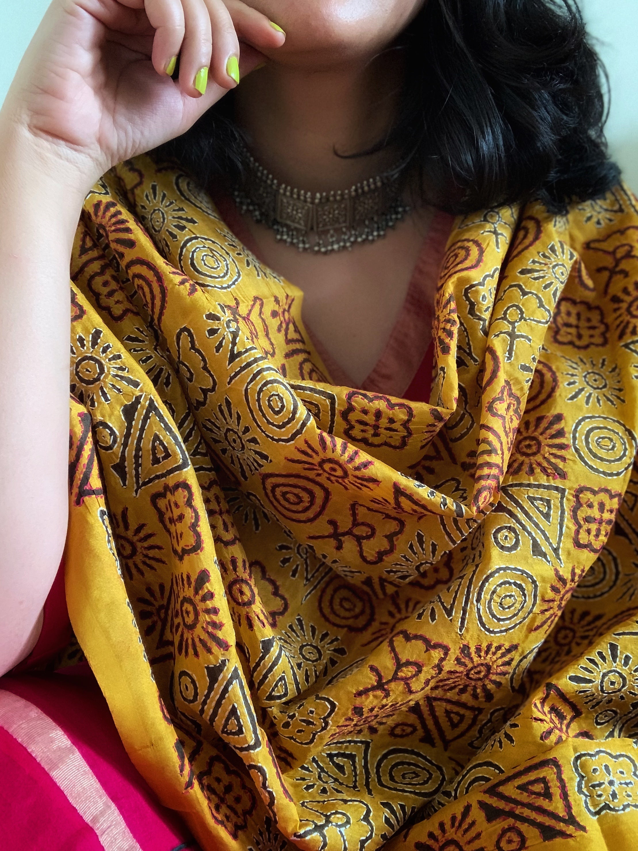 Handcrafted Kantha Cotton Silk Dupatta
