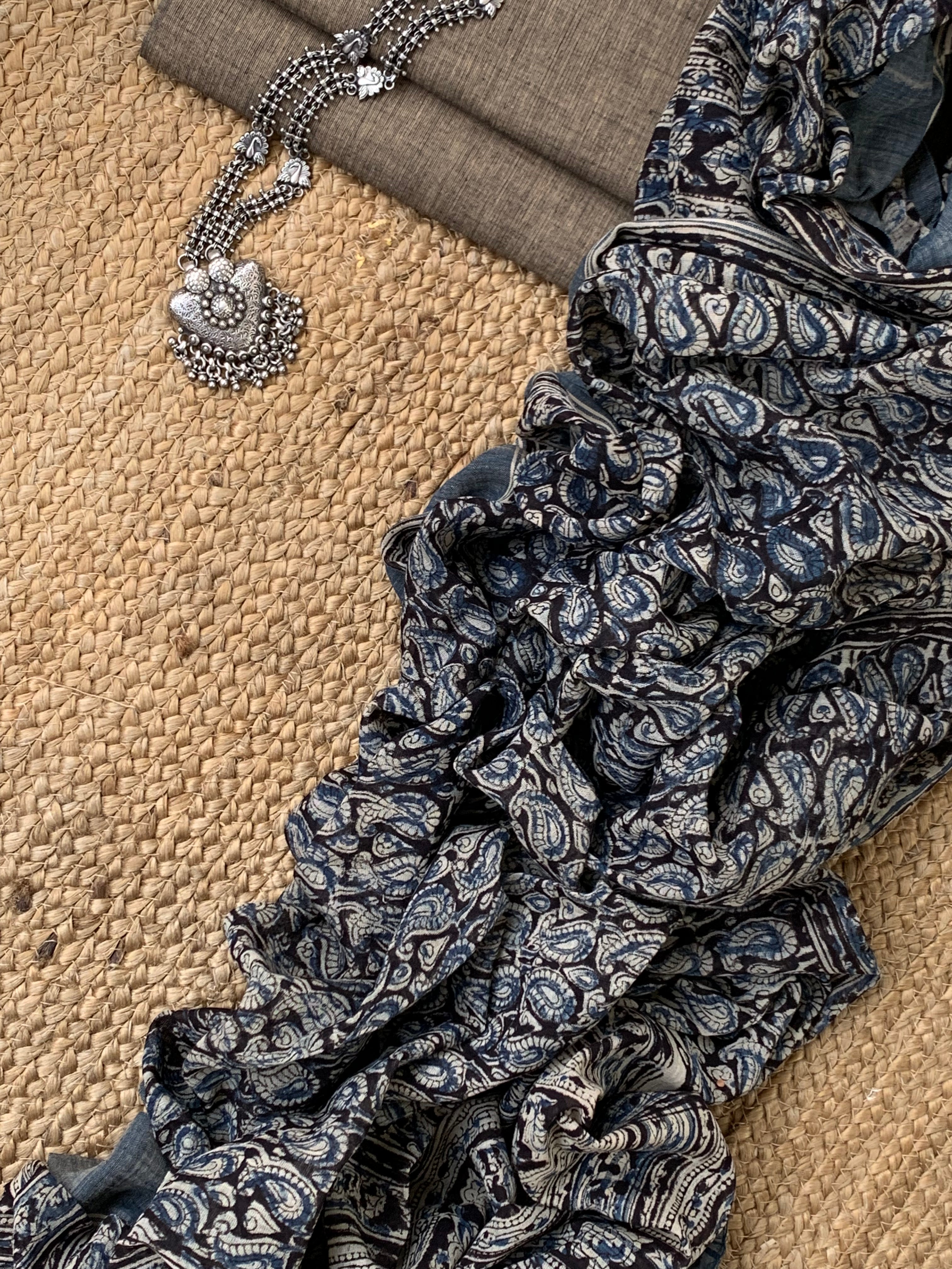 Handwoven Handcrafted Kalamkari Kurta Dupatta Set