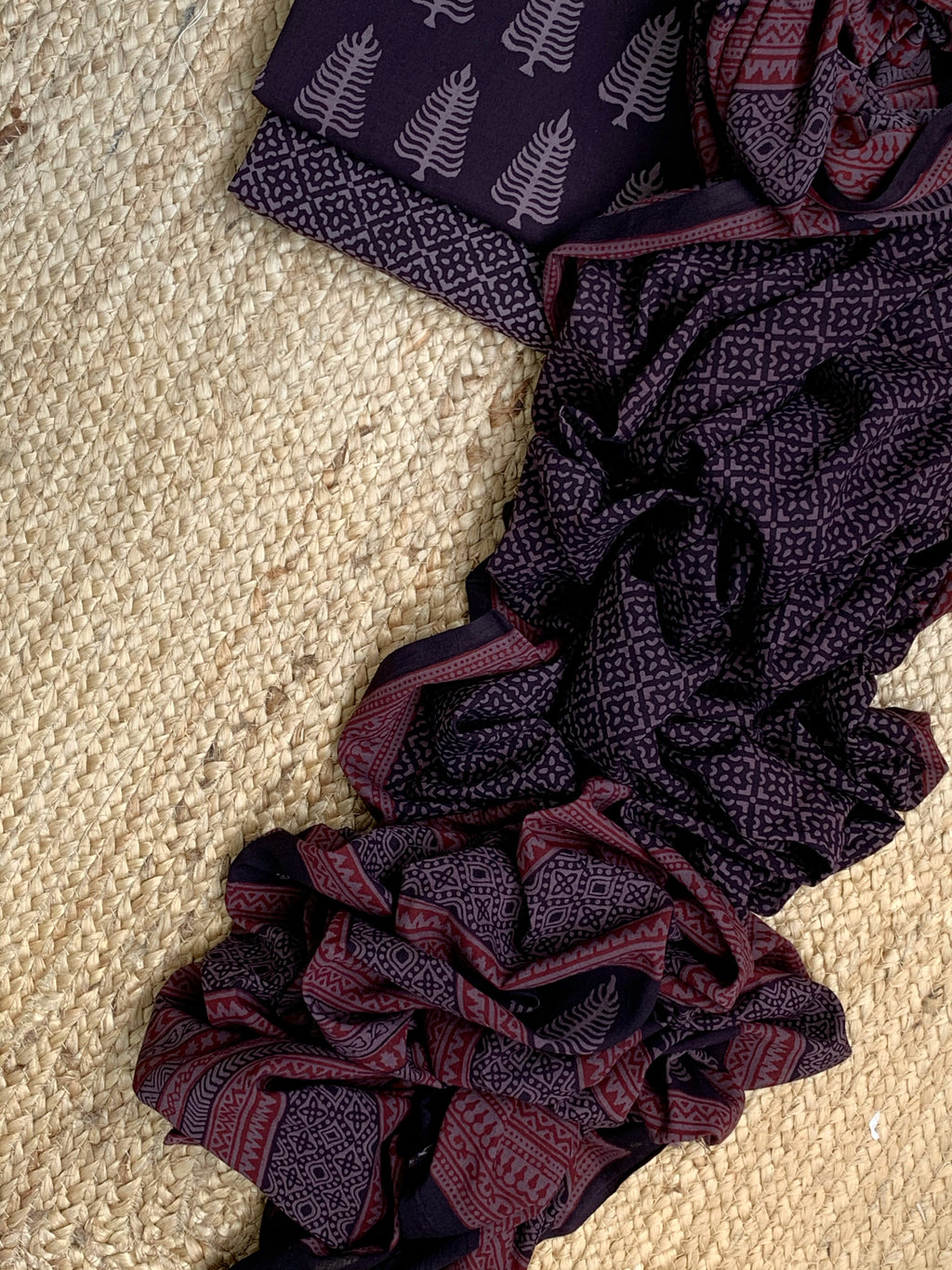 Natural Dyed Bagh Handblock Cotton Suit