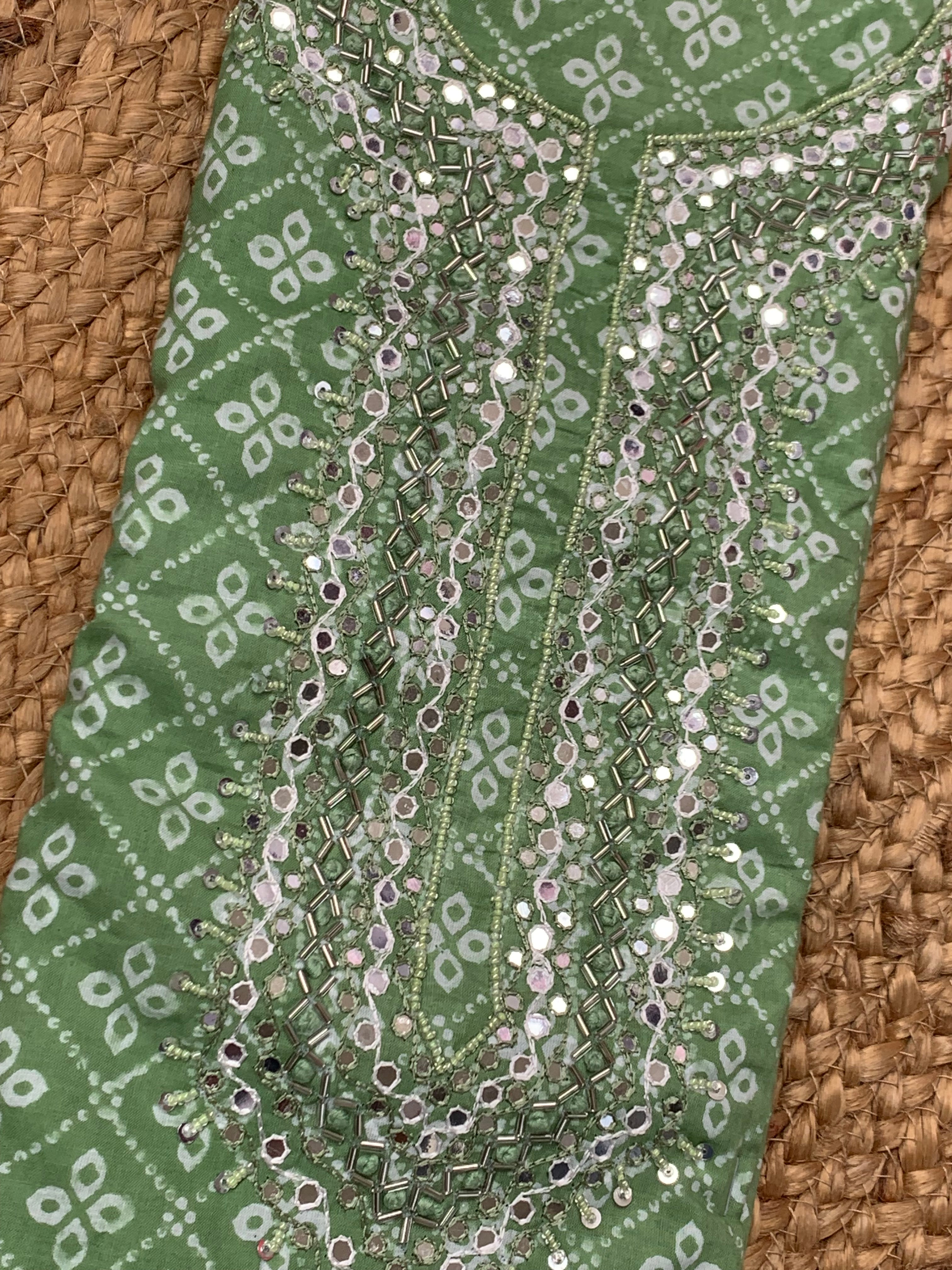 Handcrafted cotton chiffon suit