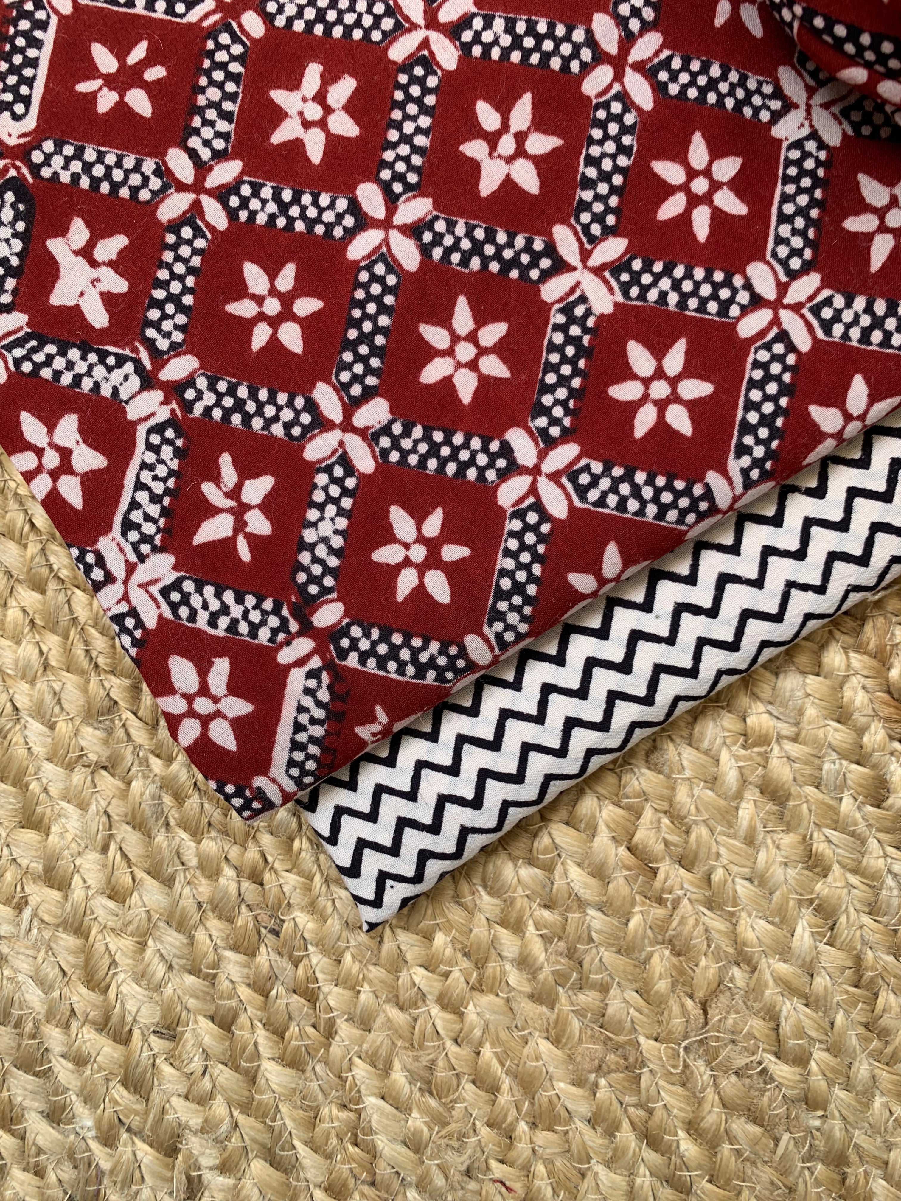 Natural Dyed Bagh Block Print Cotton Suit