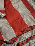 Handblock Cotton Chanderi Suit