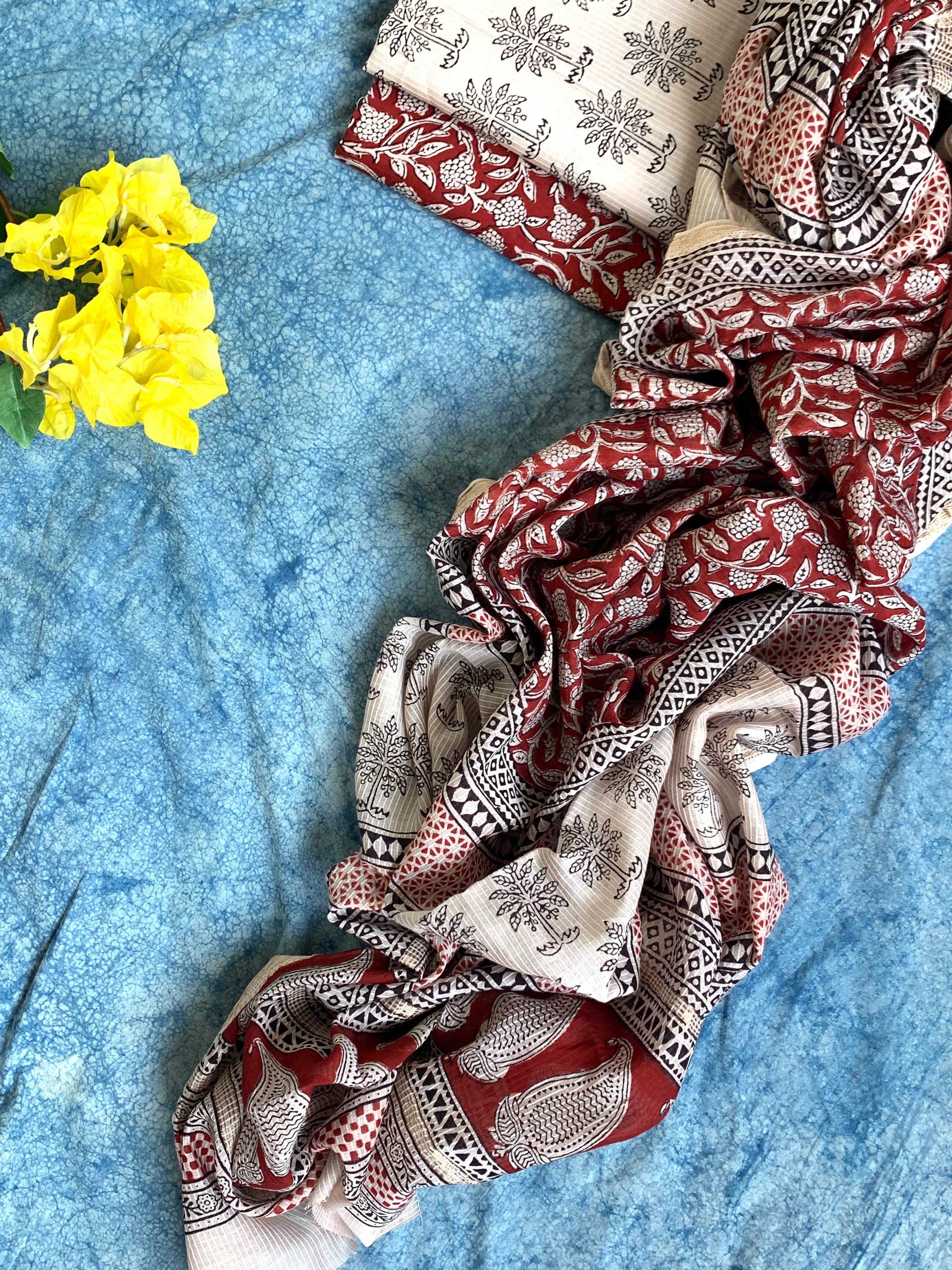 Handblock Maheshwari Bagh Suit