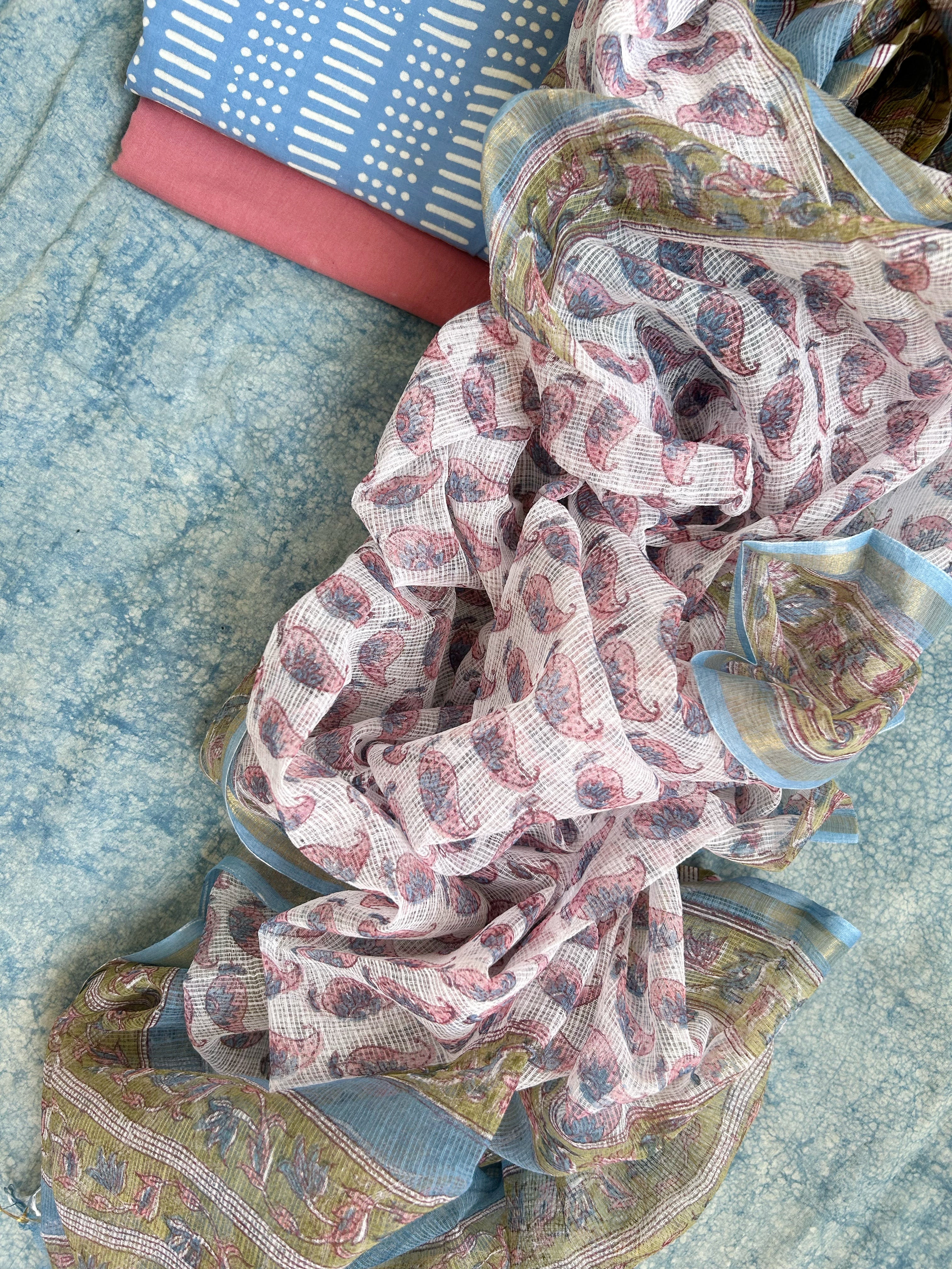 Handcrafted Cotton Kota Dupatta Suit