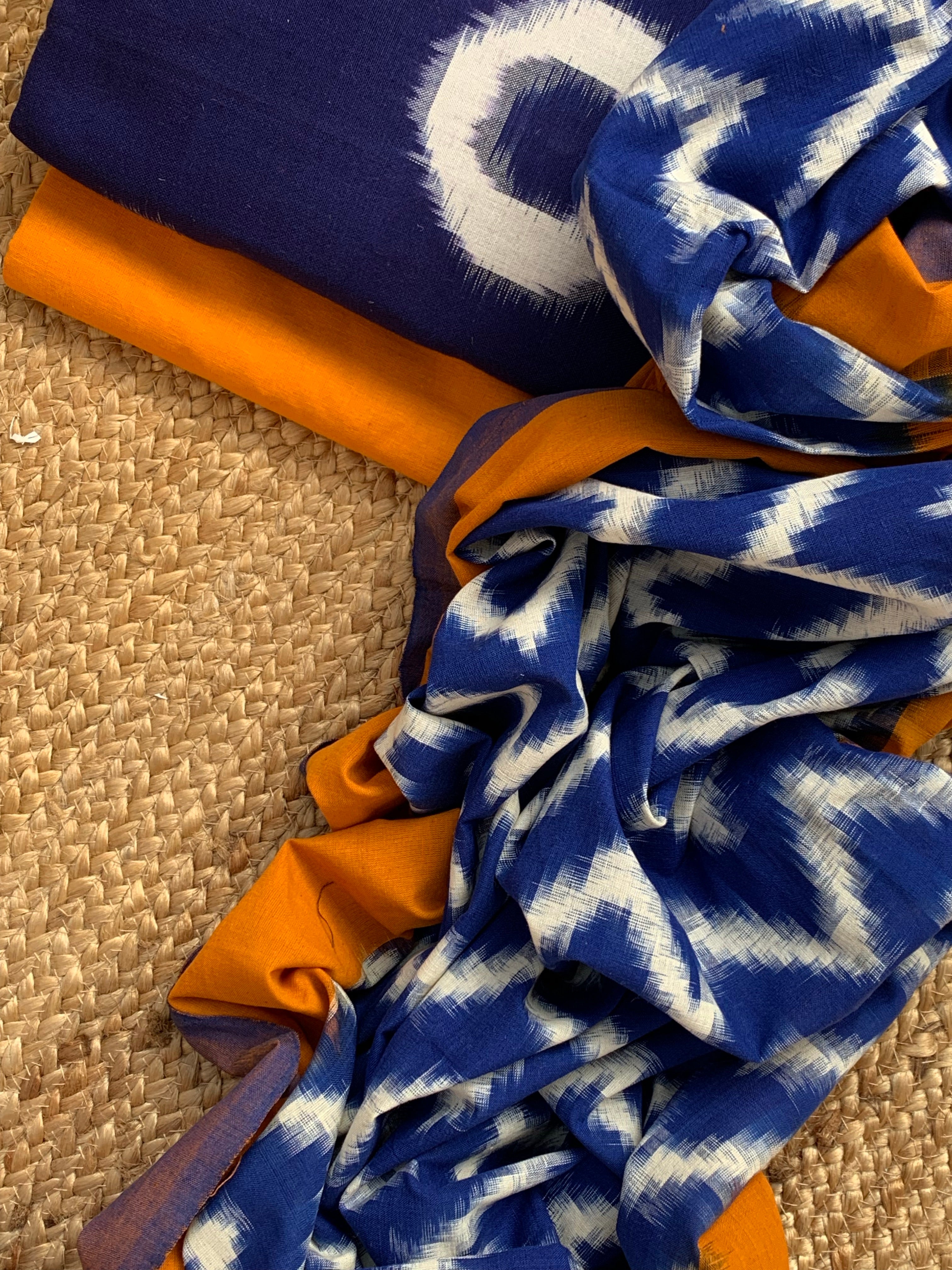 Handwoven Double Ikat Kurta  Dupatta set