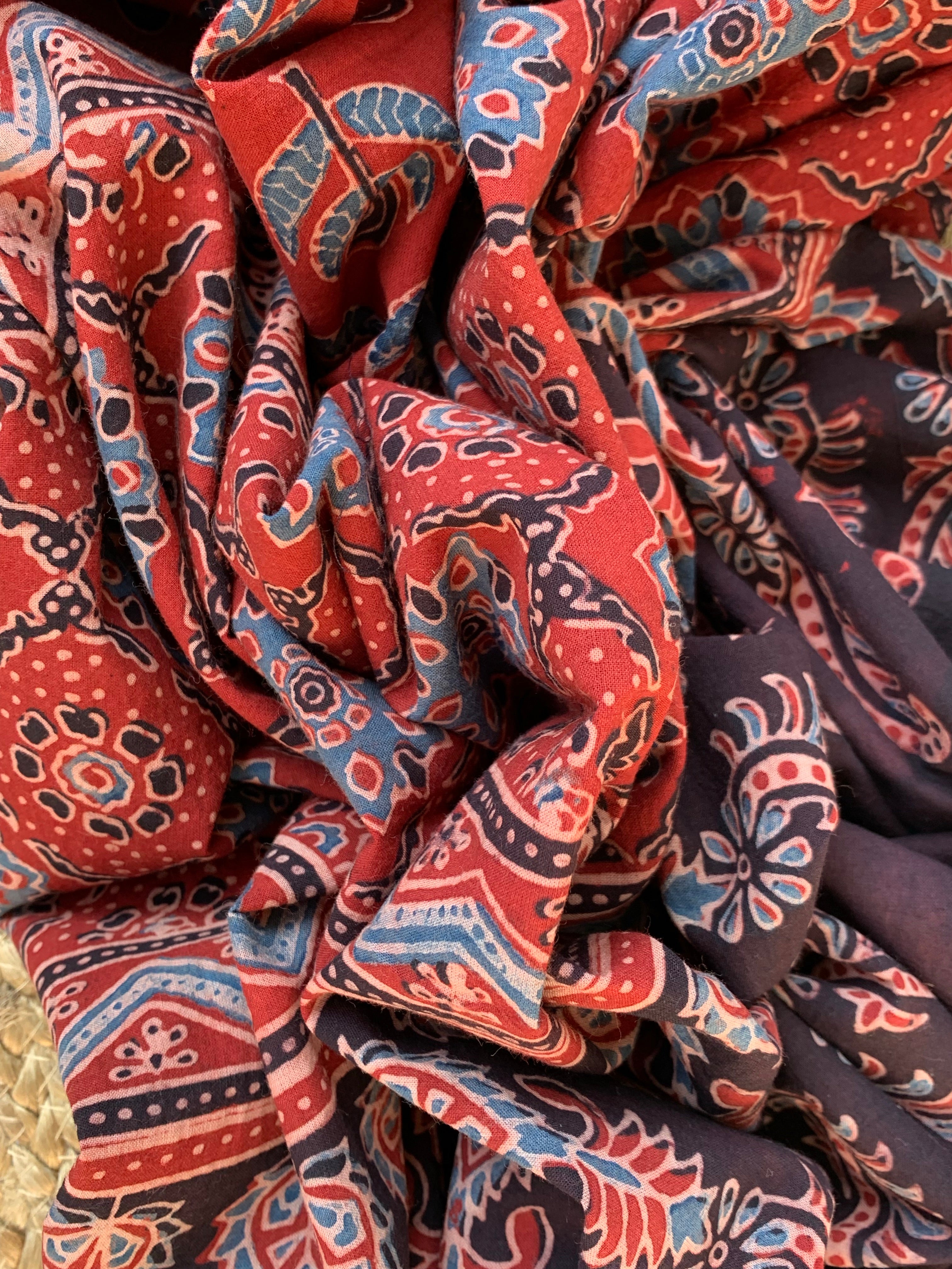 Handcrafted Bandhani Ajrakh Cotton Suit