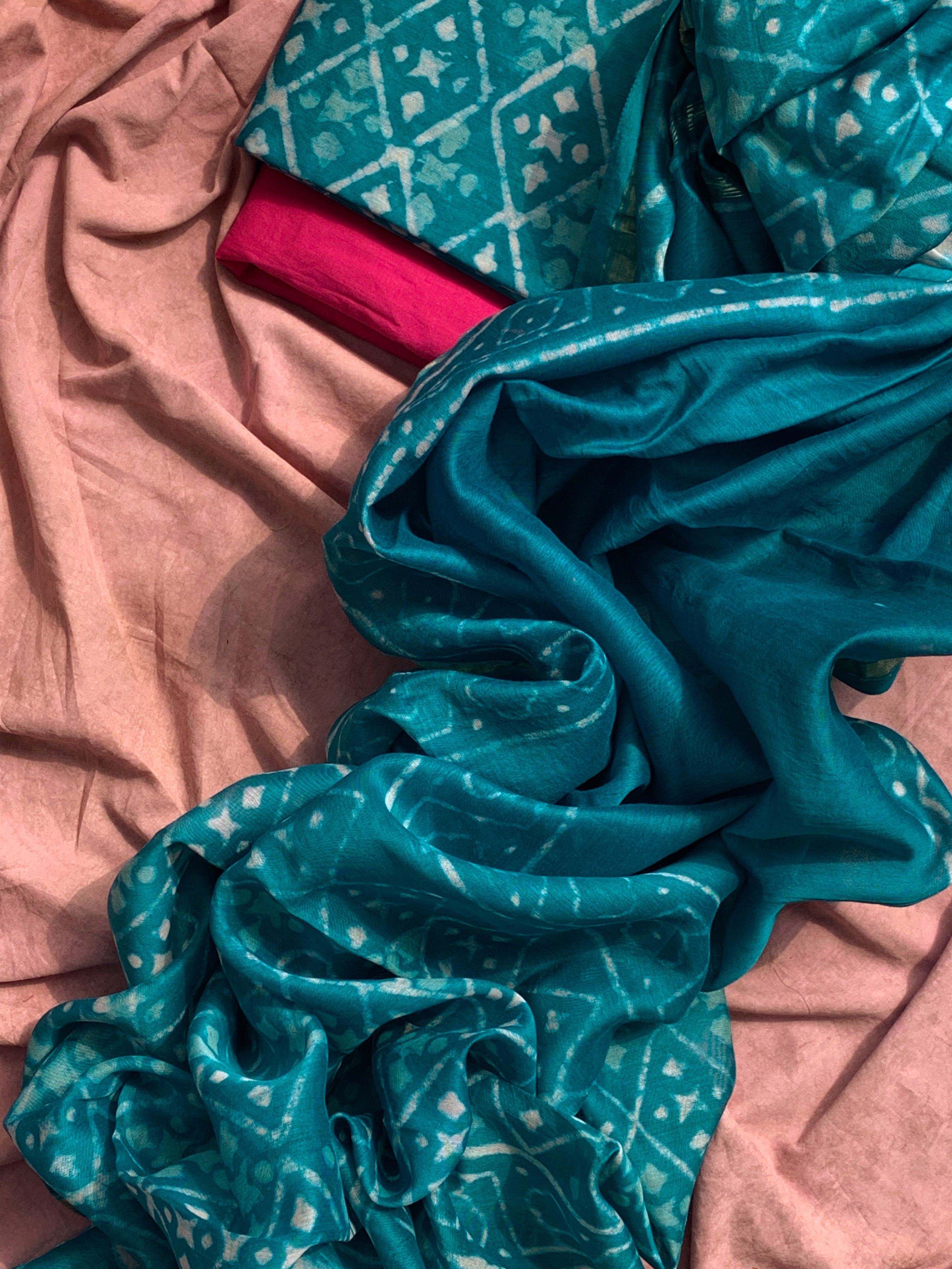 Handblock Chanderi Suit