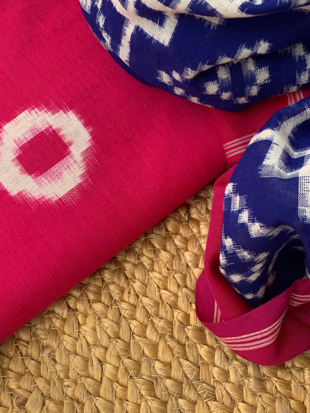 Handwoven Double Ikat Kurta Telia Dupatta Set