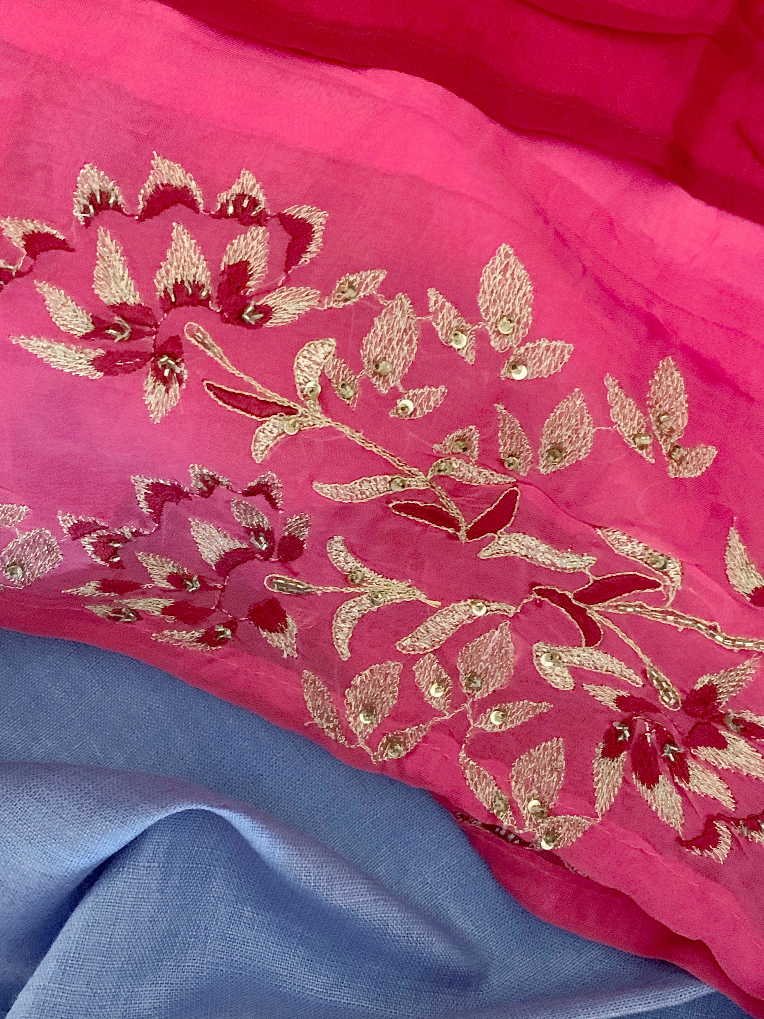 Cotton Silk Embroidered Suit