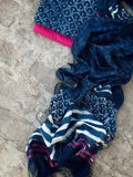 Handblock chanderi suit