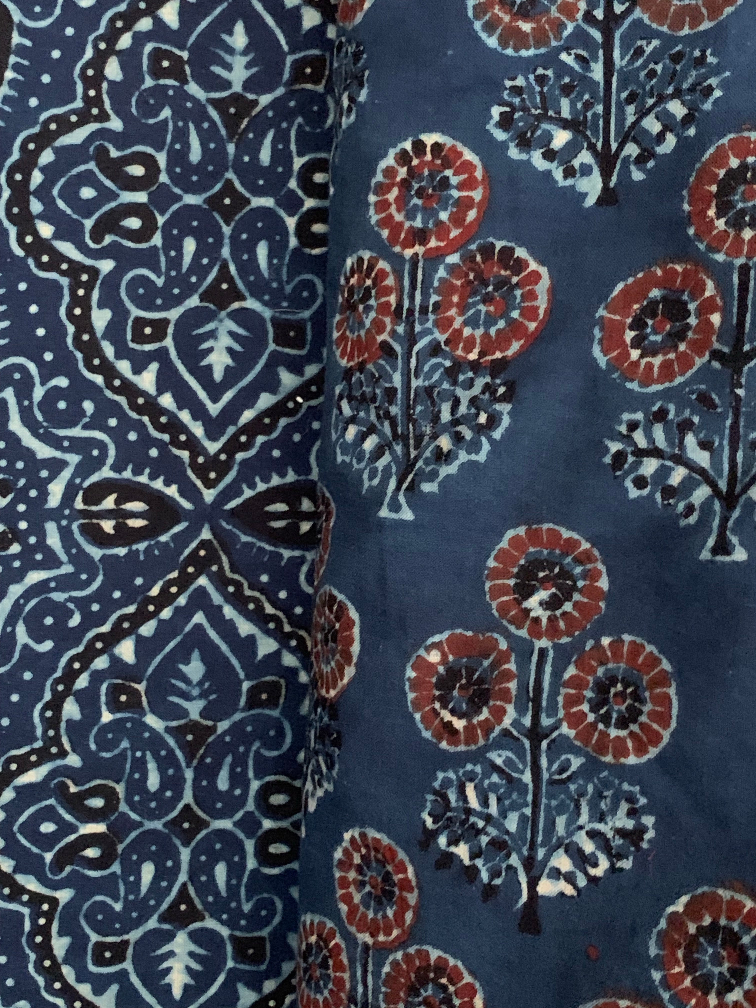 Handblock Ajrakh Cotton Kota Suit