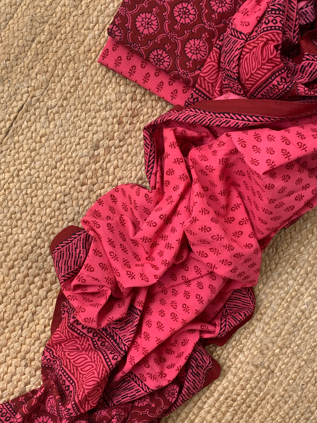Natural Dyed Bagh Block Print Cotton Suit