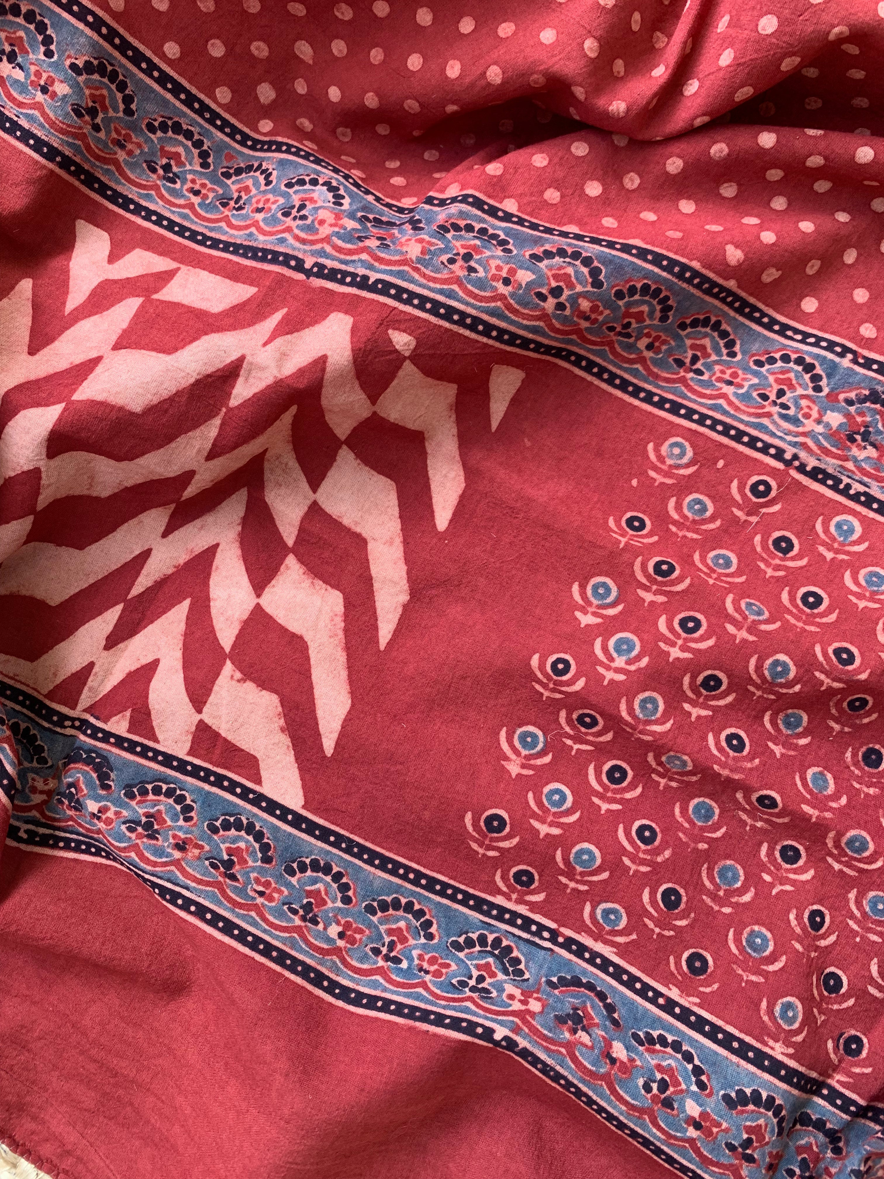 Natural Dyes Handblock Ajrakh Cotton Suit