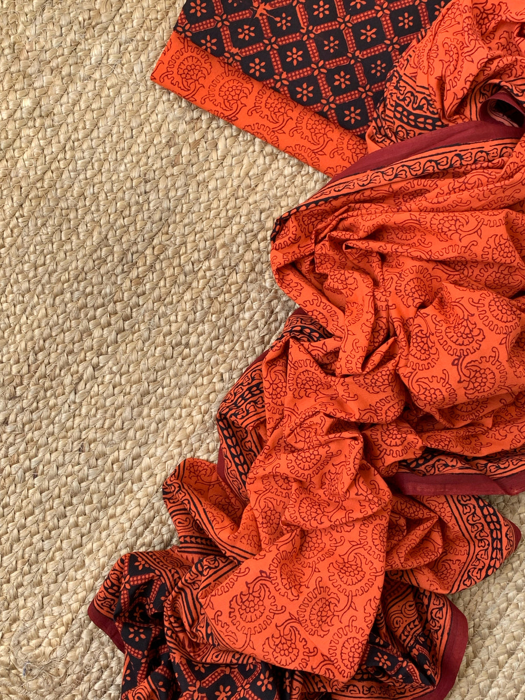 Natural Dyed Bagh Block Print Cotton Suit