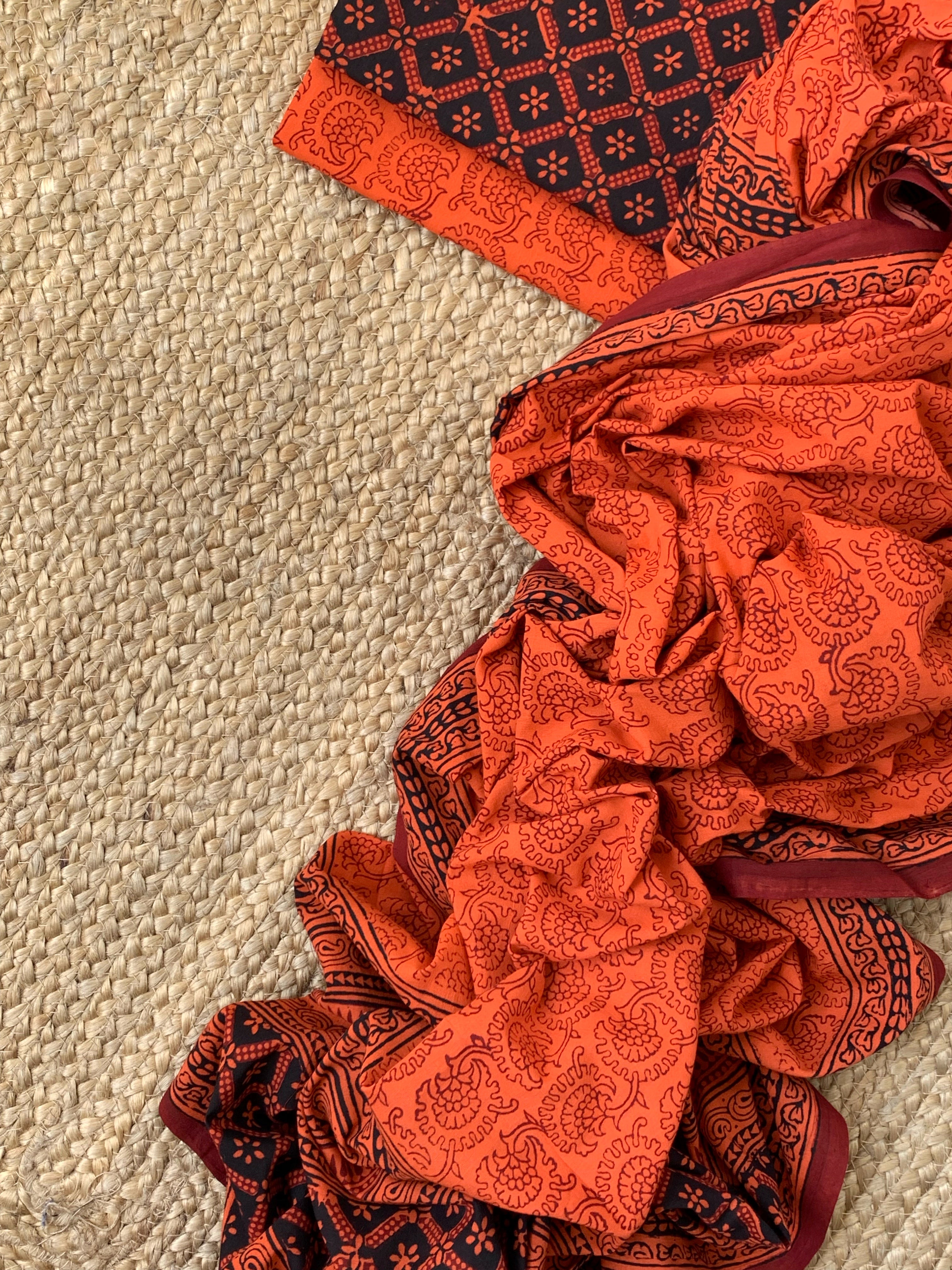 Natural Dyed Bagh Block Print Cotton Suit