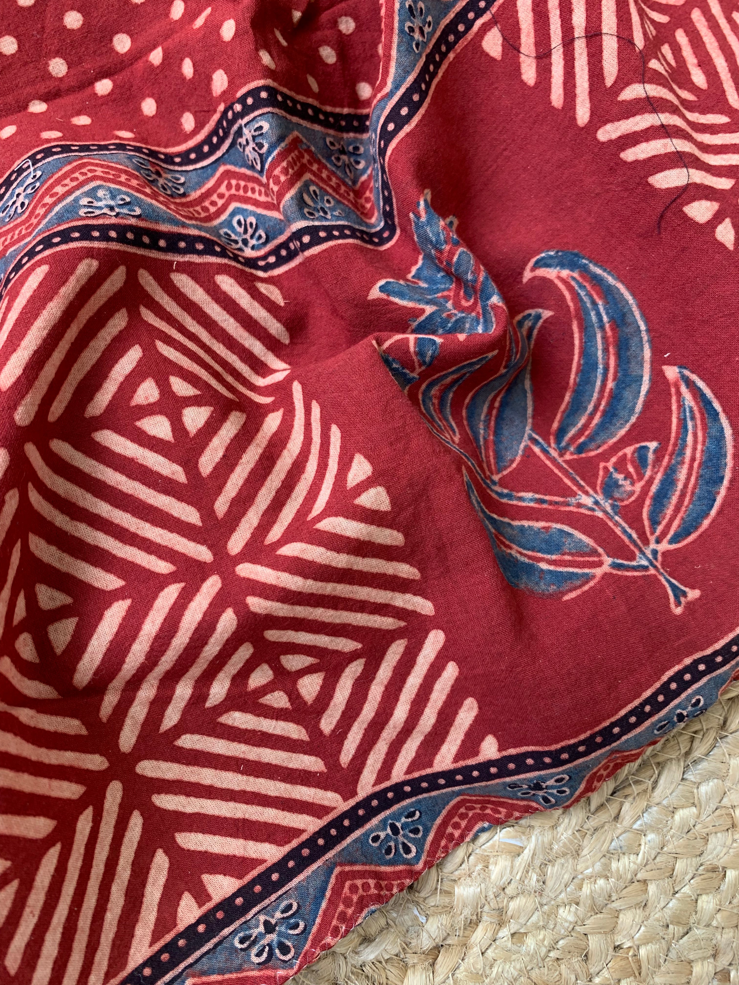 Natural Dyes Handblock Ajrakh Cotton Suit
