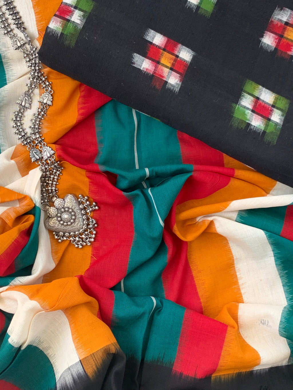 Handwoven Double Ikat Kurta Dupatta Set
