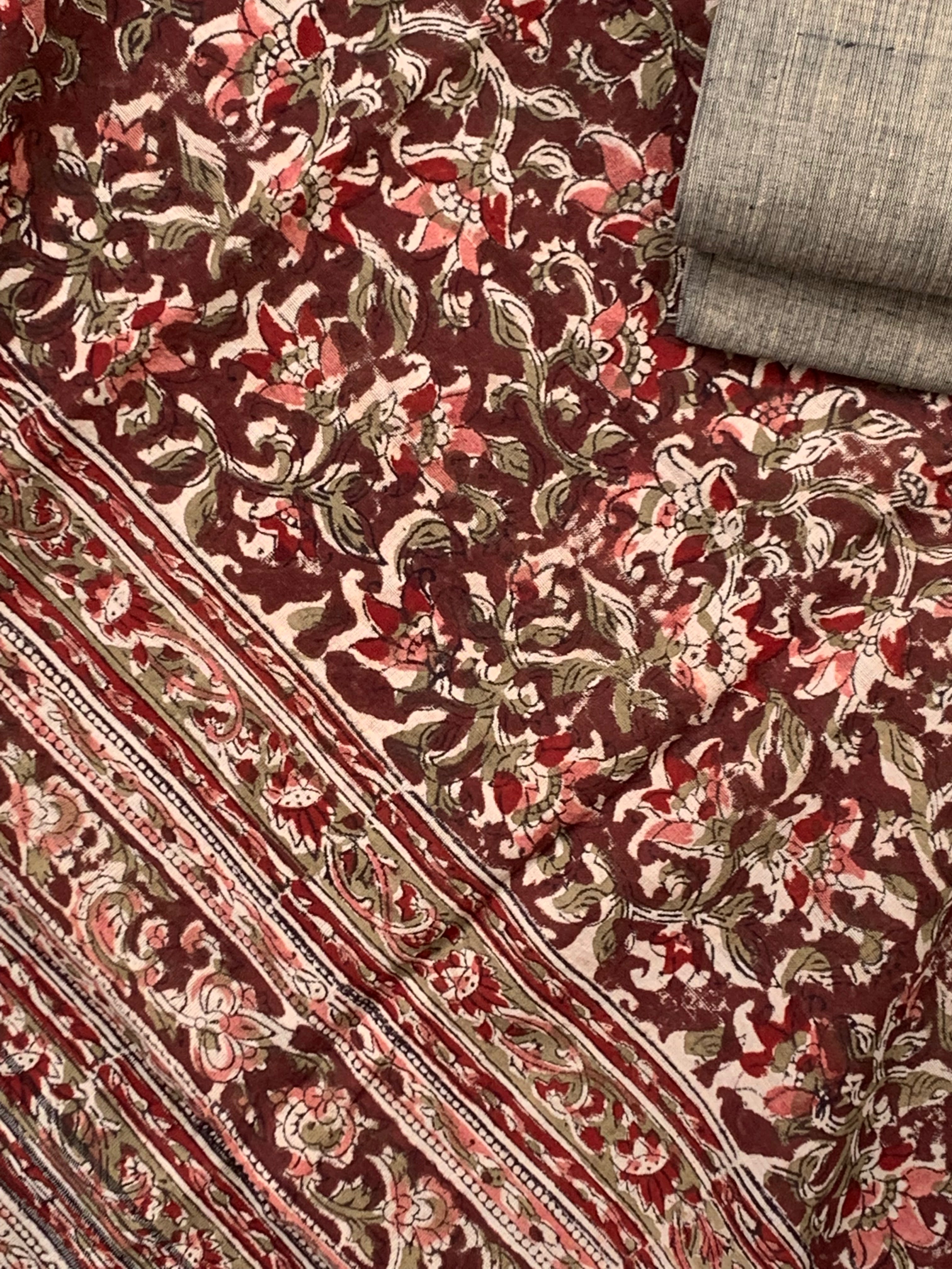Handwoven Handcrafted Kalamkari Kurta Dupatta Set
