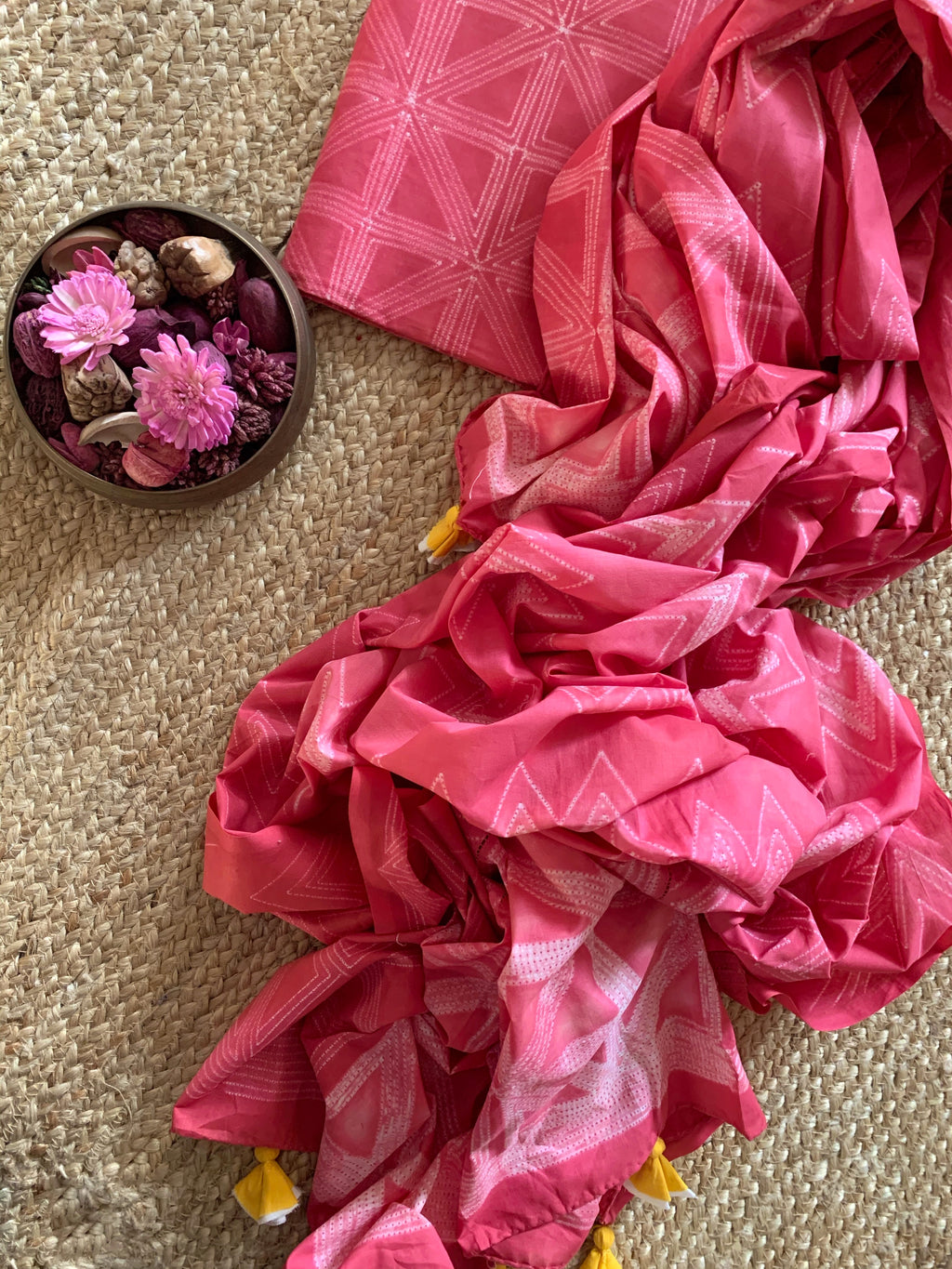 Handcrafted Shibori Kurta Dupatta Set