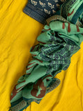 Handblock Printed Cotton Chanderi Dupatta Suit
