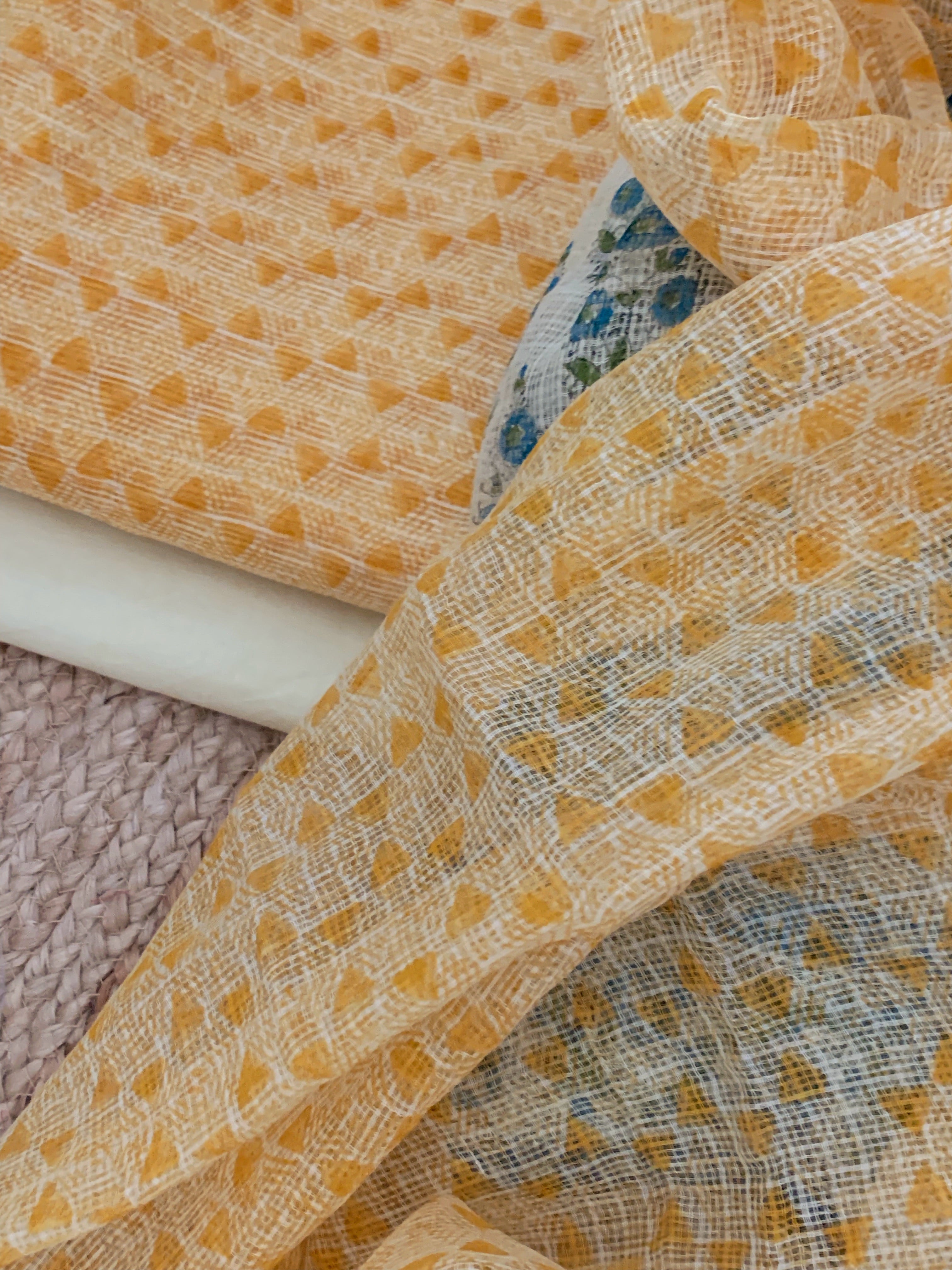 Pastel Yellow Handcrafted Kota Suit