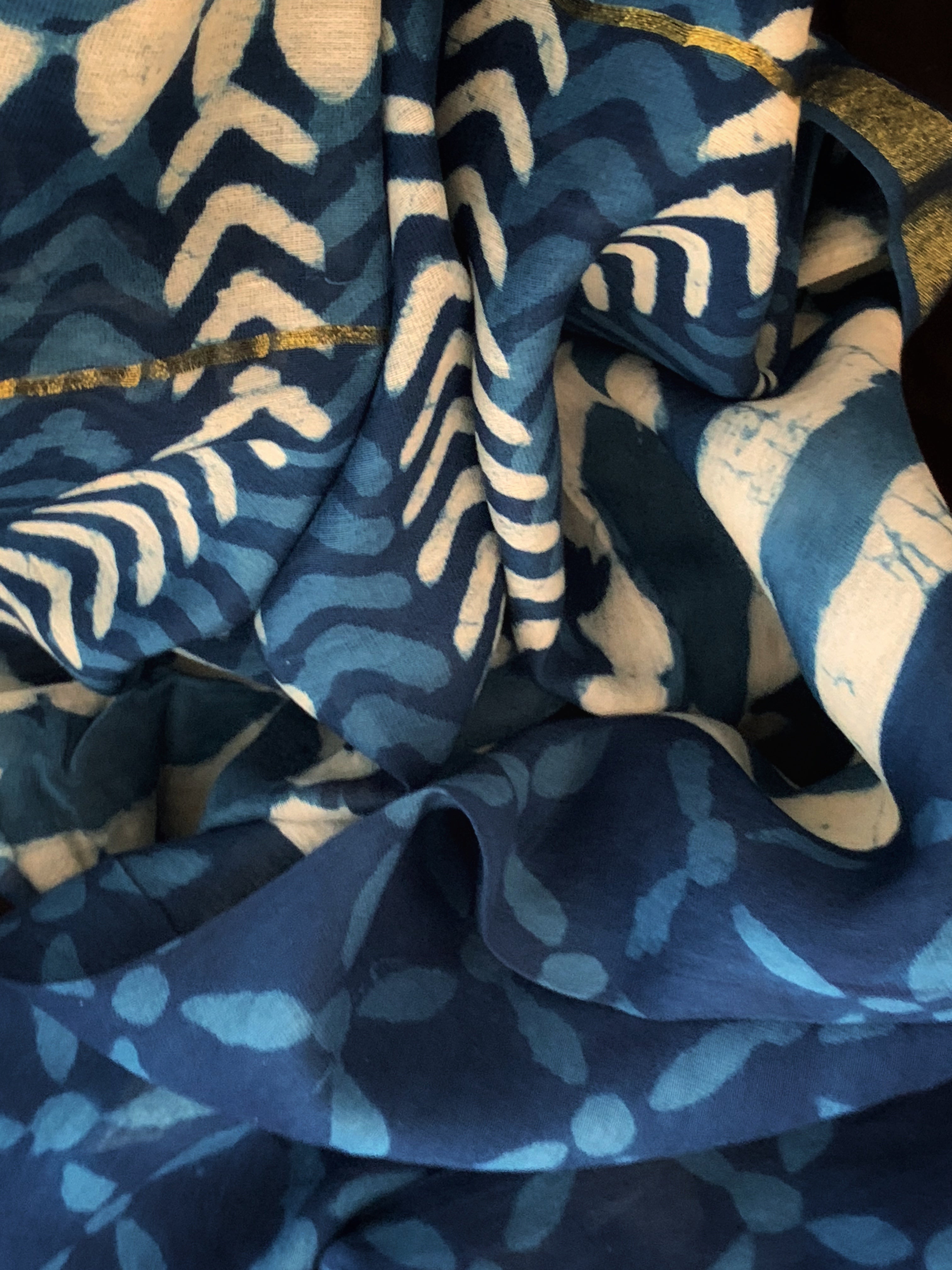 Handblock Chanderi Silk Cotton Suit