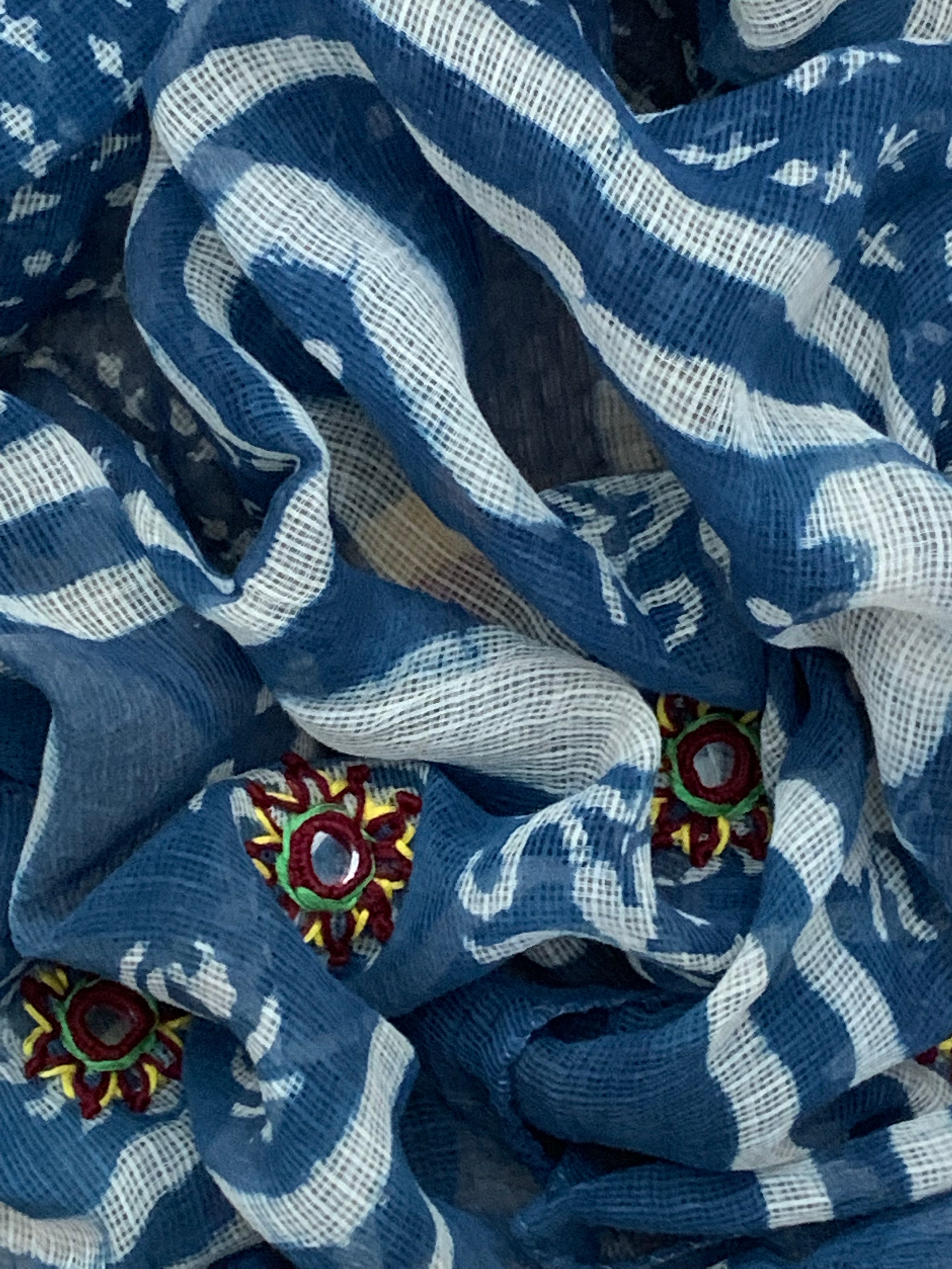 Handblock cotton kota dupatta set