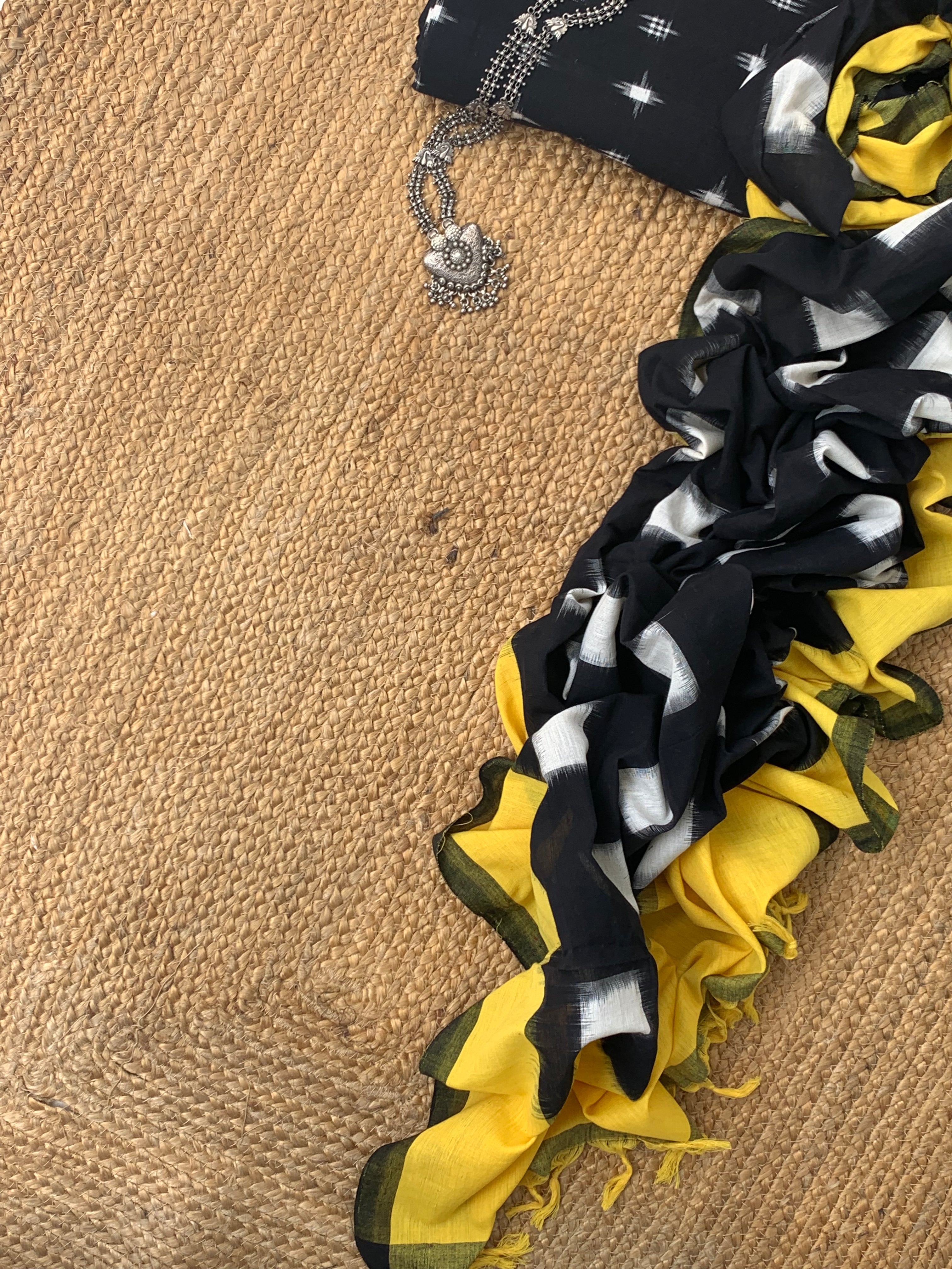 Handwoven Double Ikat Kurta Dupatta Set
