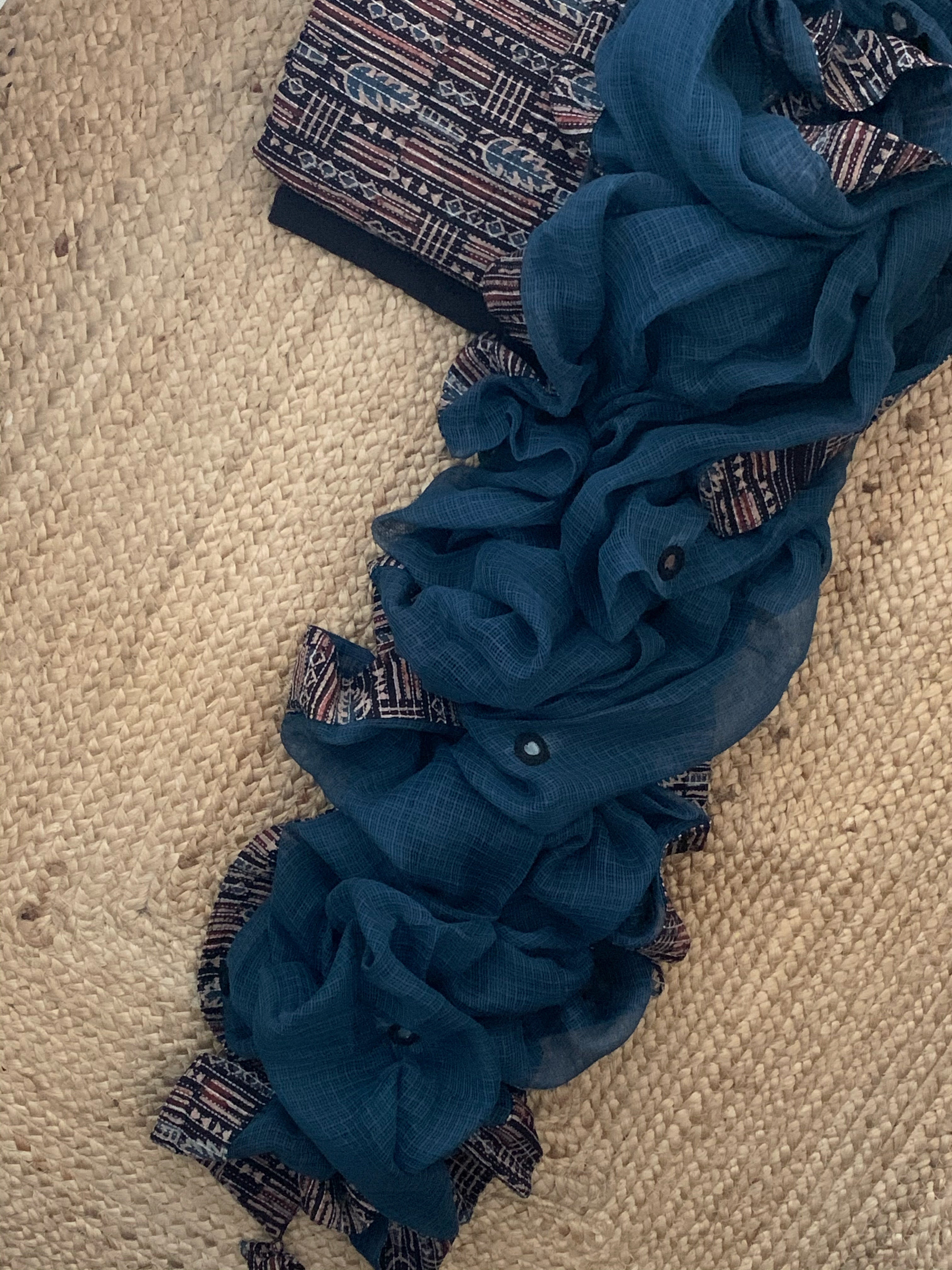 Handblock Ajrakh Cotton Kota Suit