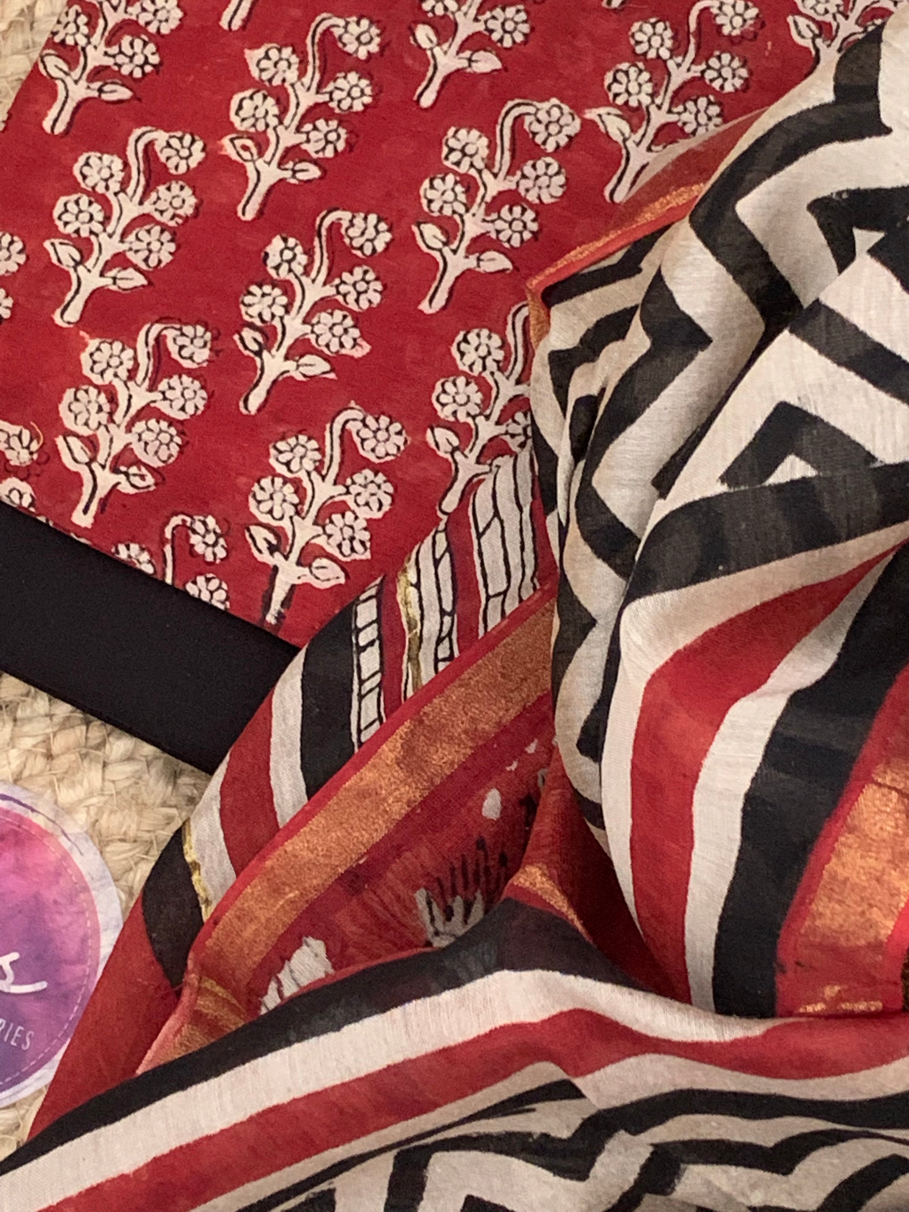 Handblock Chanderi Suit