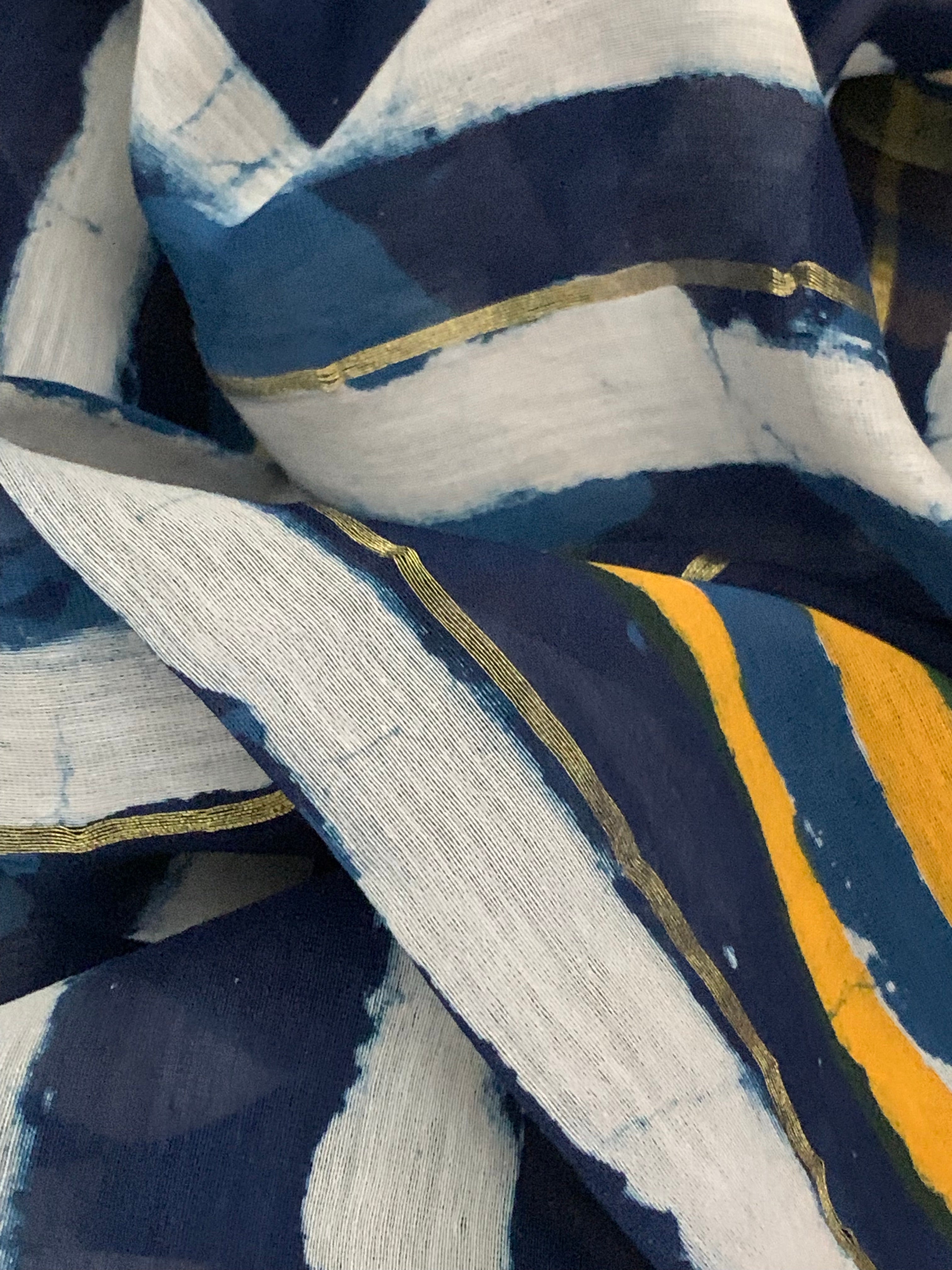 Handblock chanderi suit
