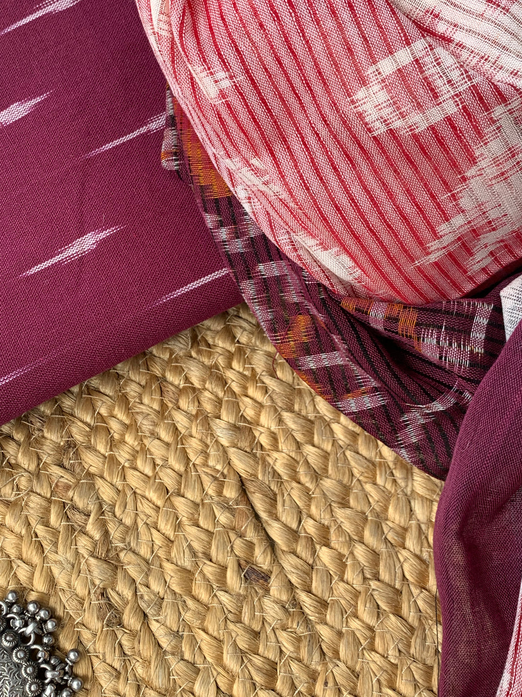 Ikat Weaving Kurta Dupatta Set