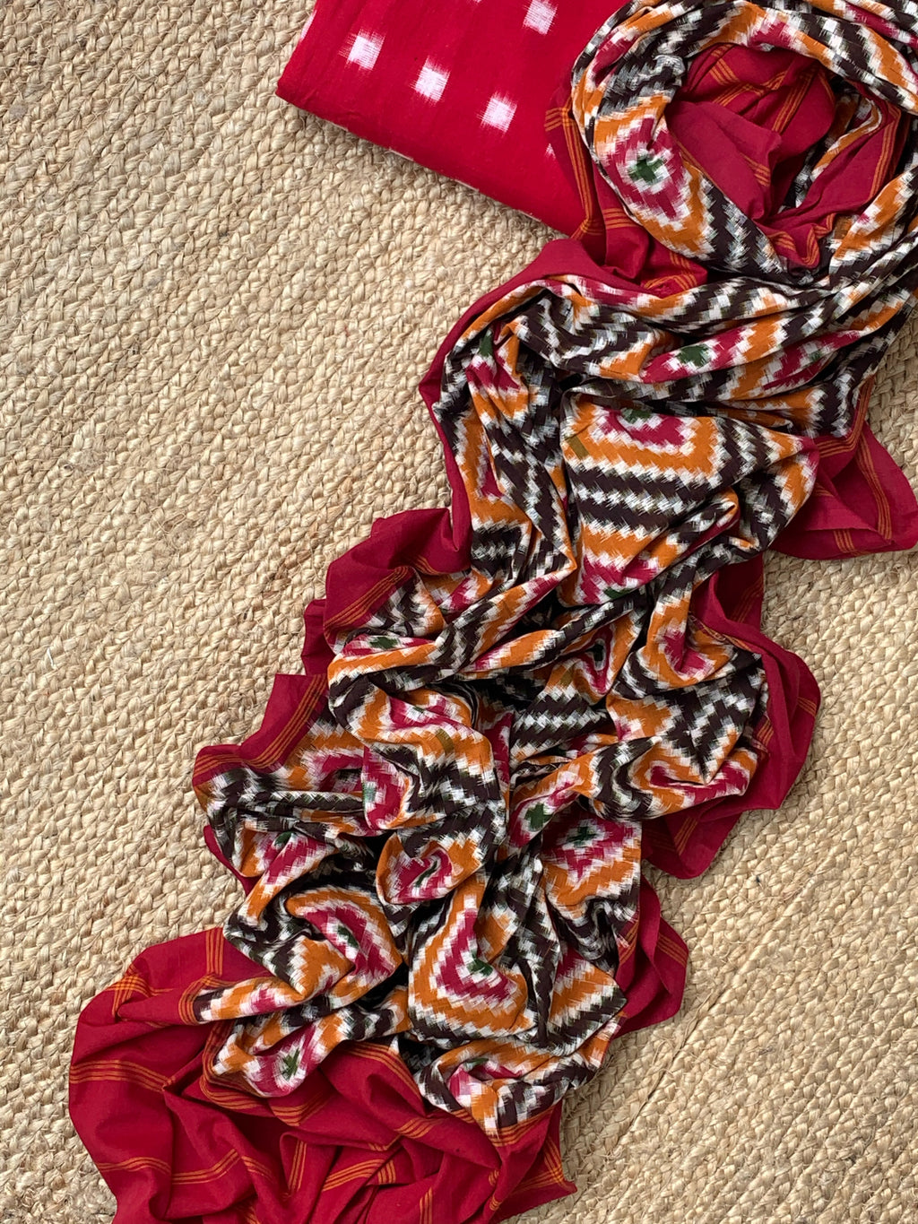 Handwoven Double Ikat Kurta Dupatta Set