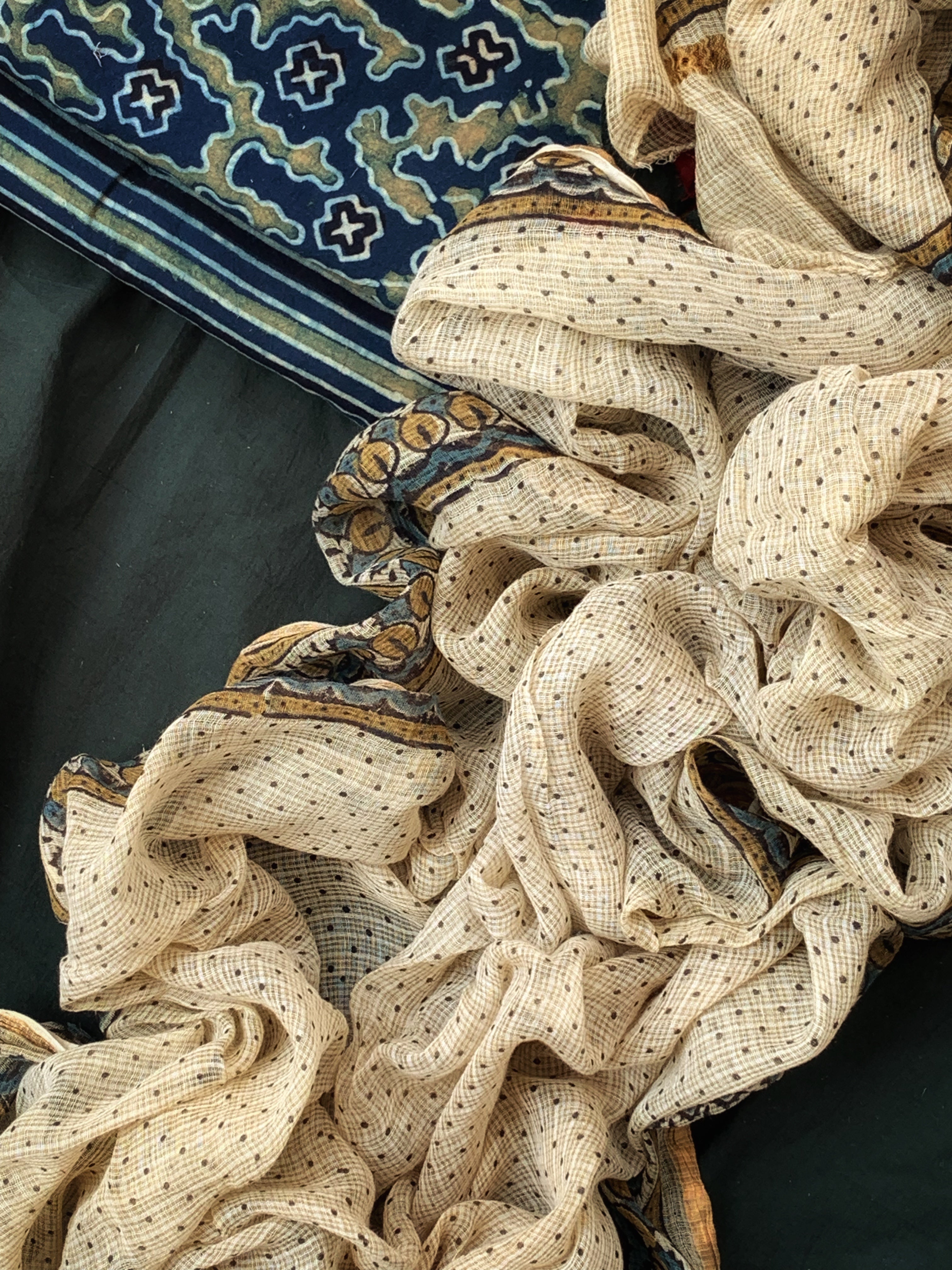 Handblock Ajrakh Cotton Kota Suit
