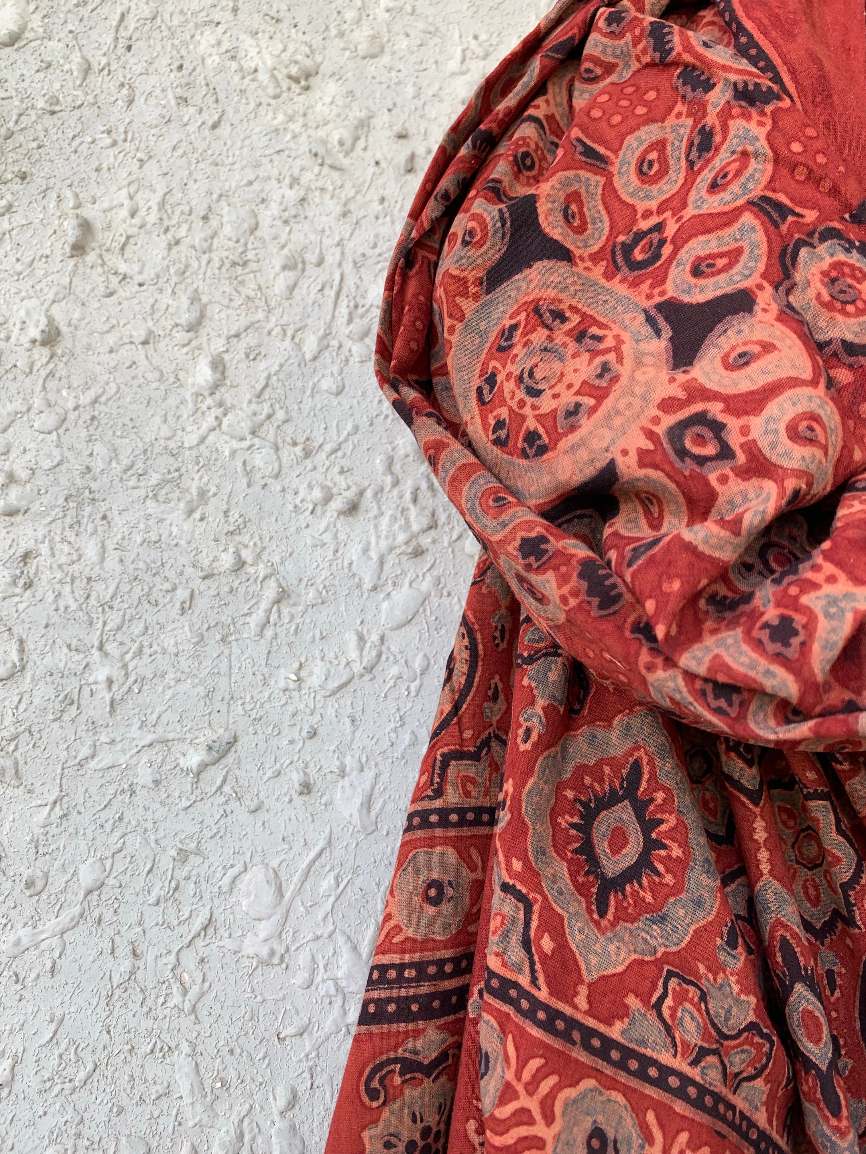Handblock Ajrakh Dupatta